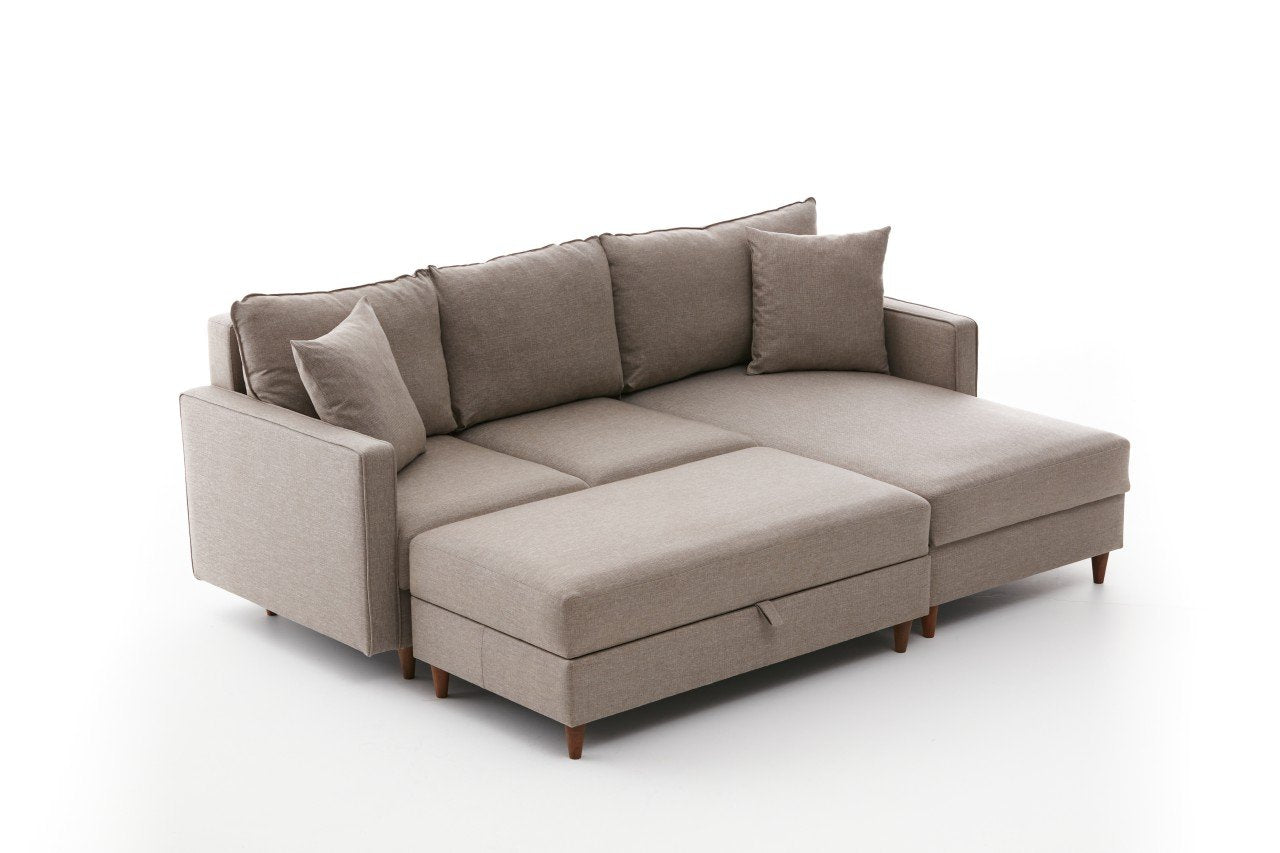 Eva Right - Cream in Sahne präsentiert im Onlineshop von KAQTU Design AG. Ecksofa ist von Atelier Del Sofa
