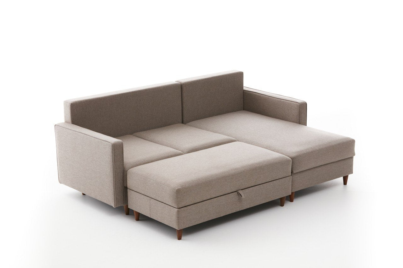 Eva Right - Cream in Sahne präsentiert im Onlineshop von KAQTU Design AG. Ecksofa ist von Atelier Del Sofa