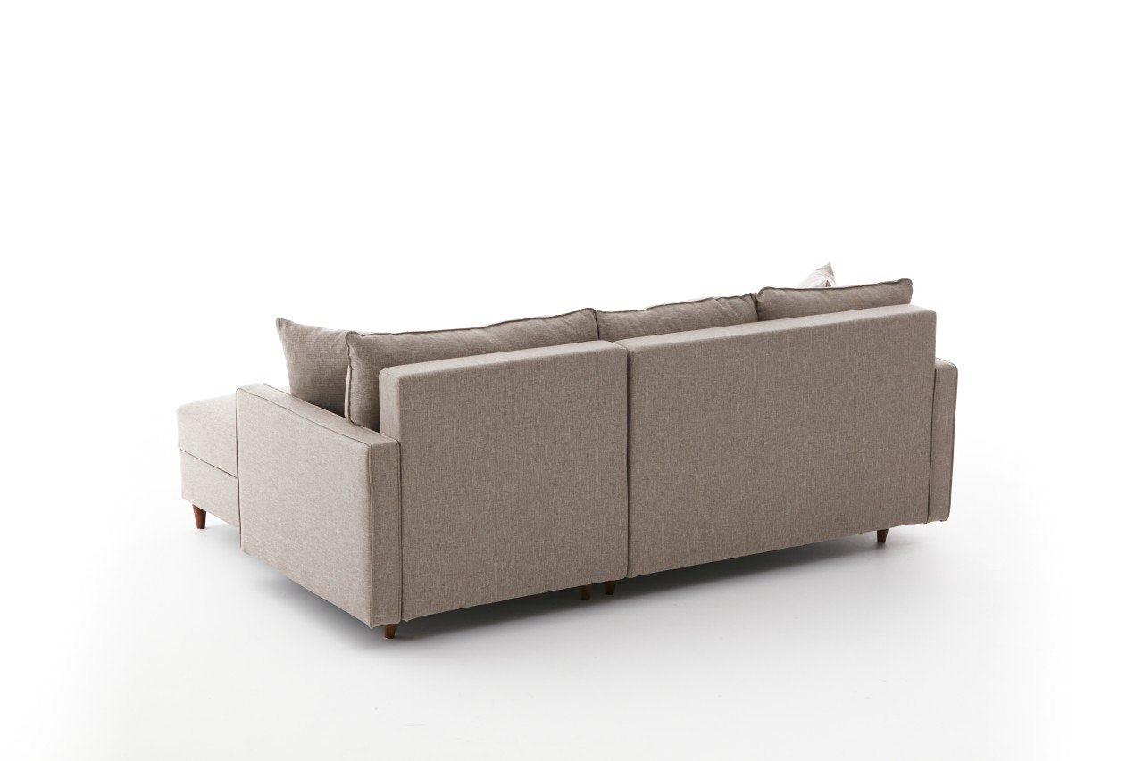 Eva Right - Cream in Sahne präsentiert im Onlineshop von KAQTU Design AG. Ecksofa ist von Atelier Del Sofa