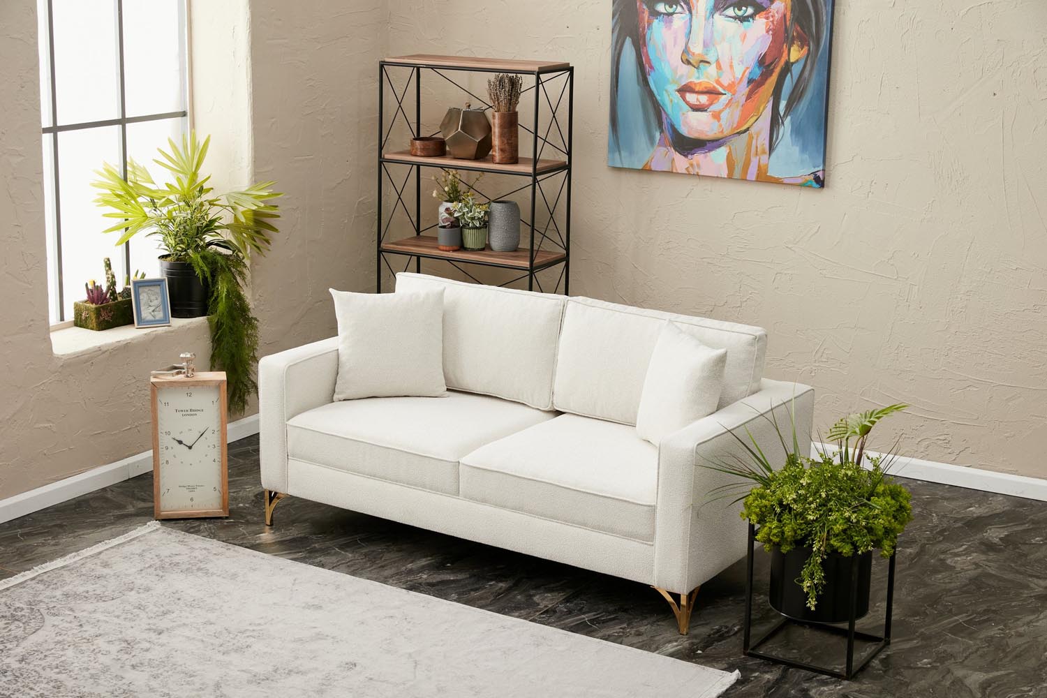Berlin - Cream, Gold in Creme
 Gold präsentiert im Onlineshop von KAQTU Design AG. 2er Sofa ist von Atelier Del Sofa