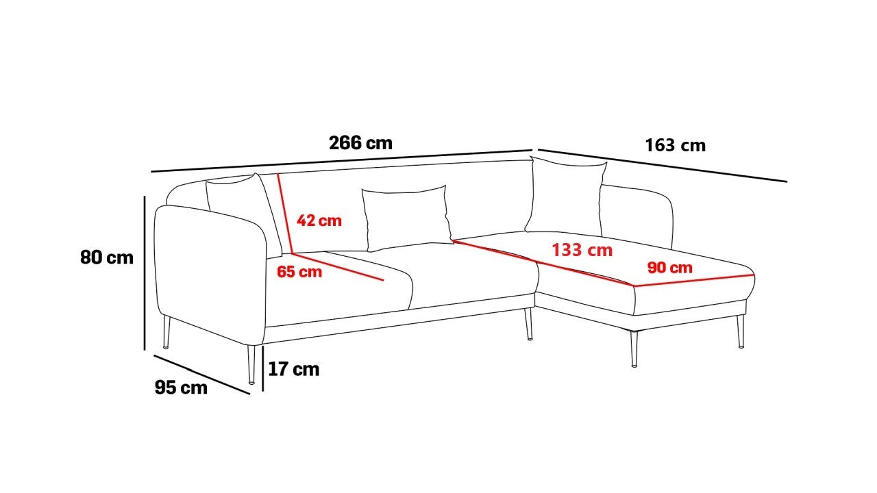 Simena Right - Cream in Creme
 Gold präsentiert im Onlineshop von KAQTU Design AG. Bettsofa ist von Atelier Del Sofa