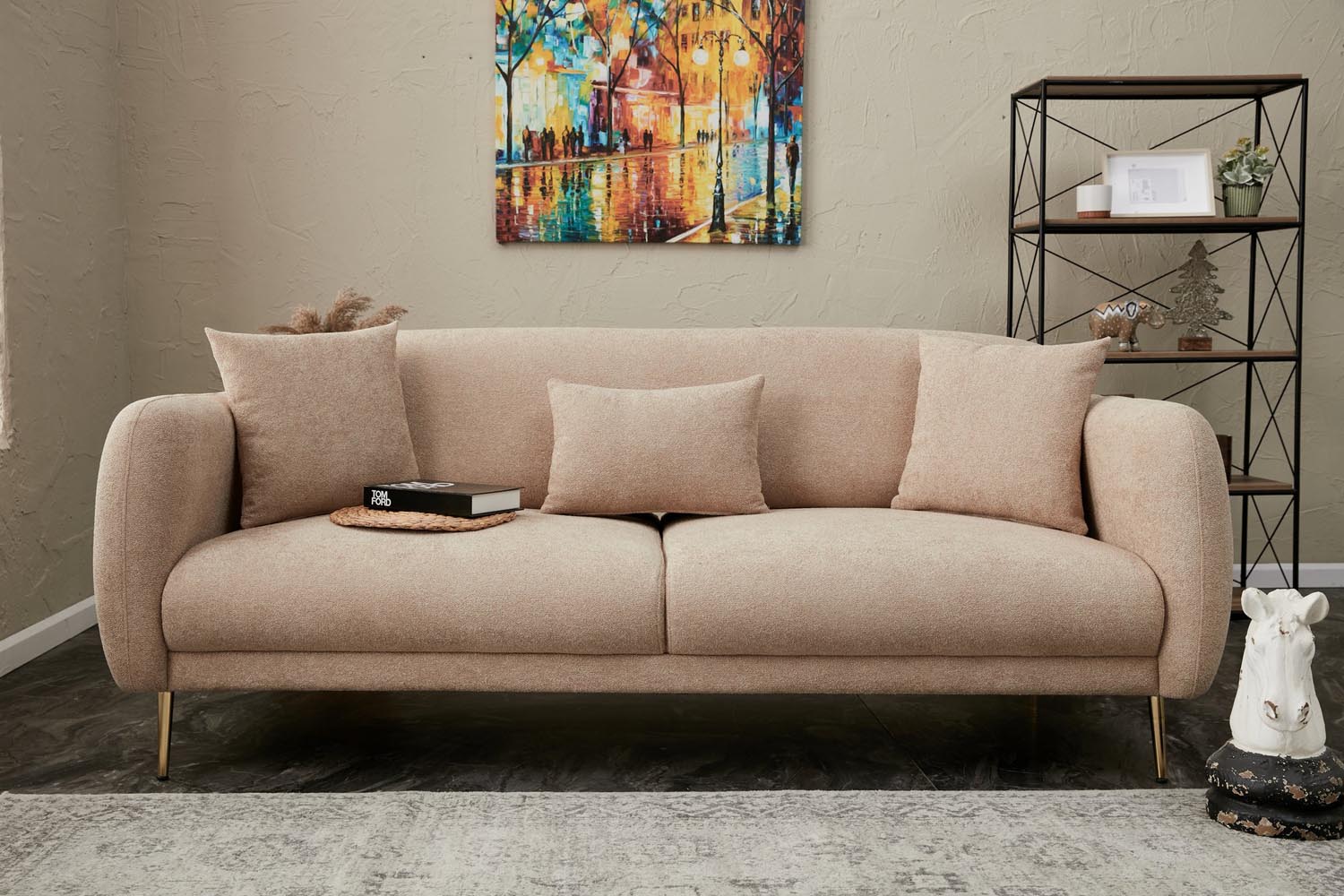 Simena - Beige in Beige Gold präsentiert im Onlineshop von KAQTU Design AG. Bettsofa ist von Atelier Del Sofa