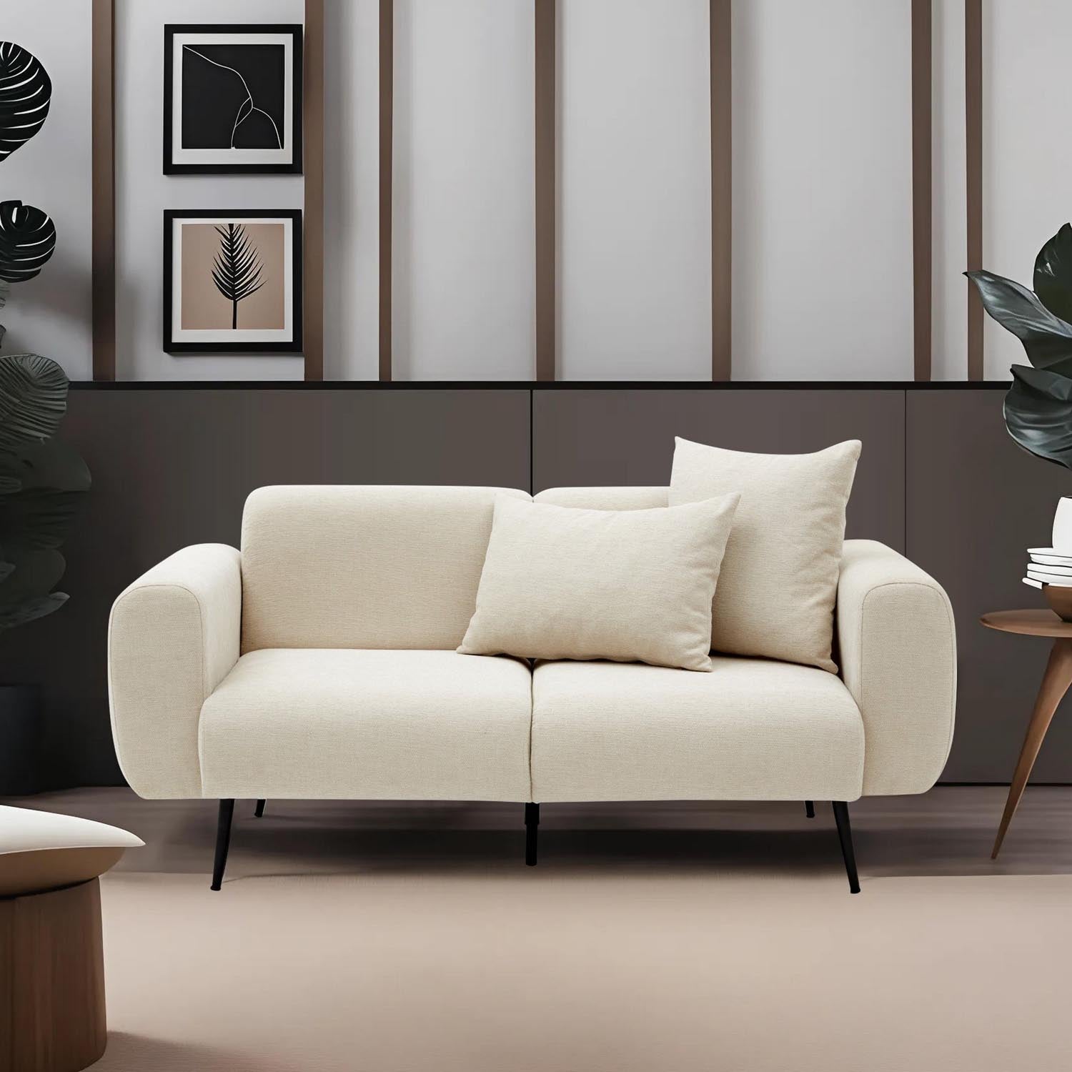 Side - Cream in Sahne präsentiert im Onlineshop von KAQTU Design AG. 2er Sofa ist von Atelier Del Sofa