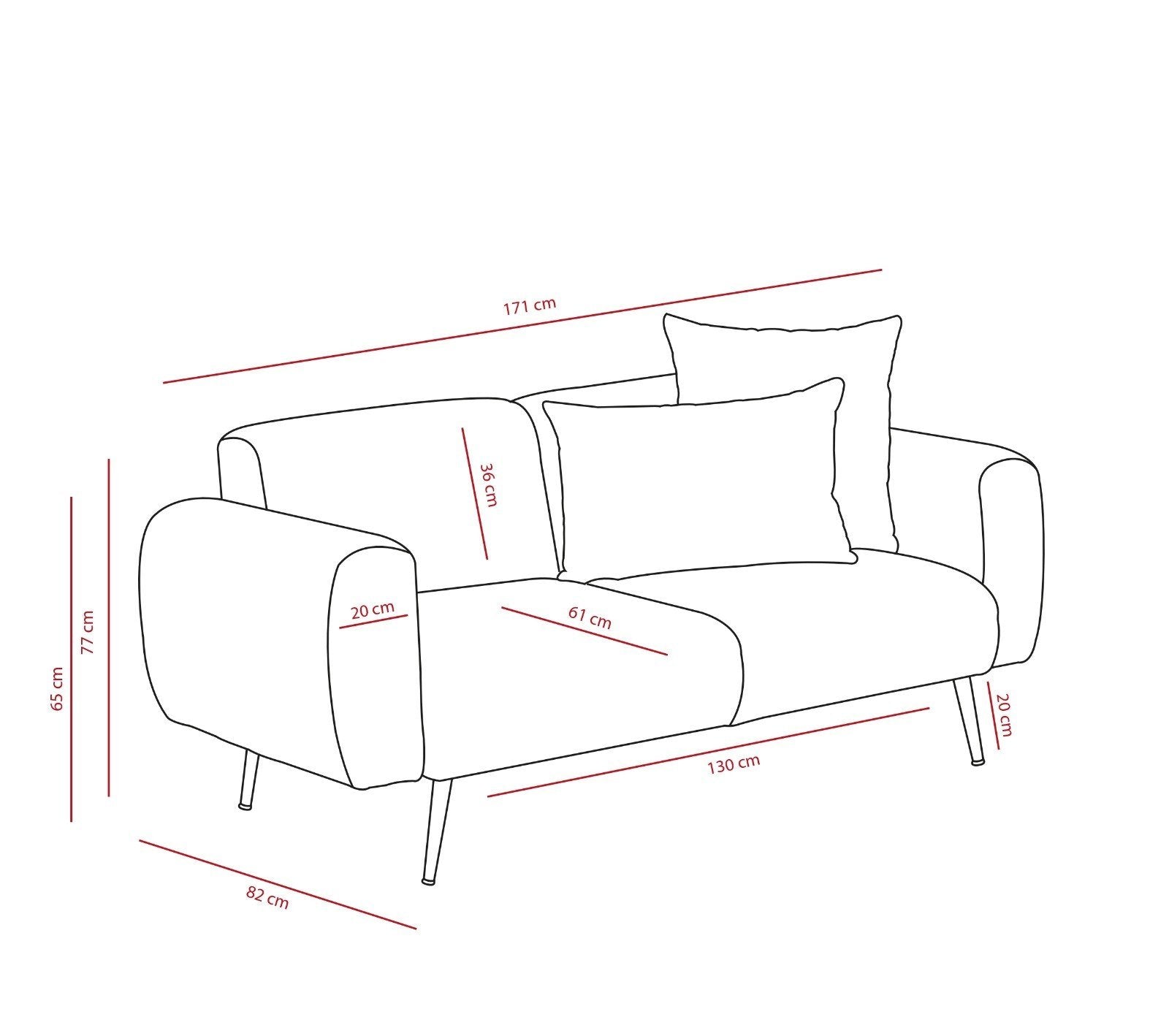 Side - Cream in Sahne präsentiert im Onlineshop von KAQTU Design AG. 2er Sofa ist von Atelier Del Sofa