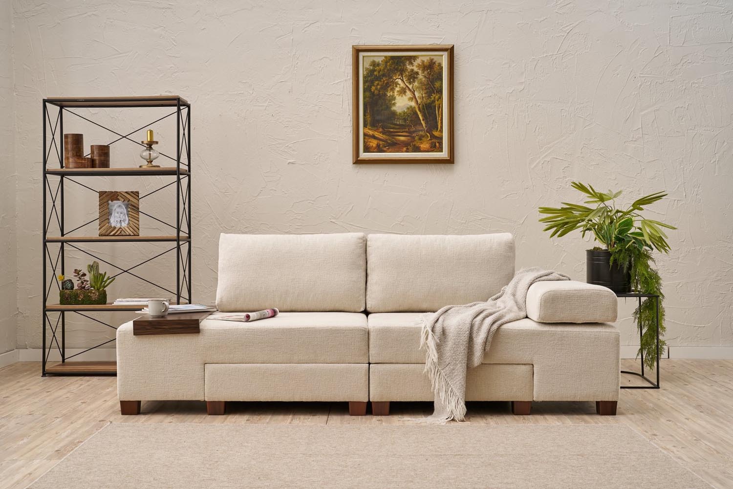 Perenna Chenille - Cream in Sahne präsentiert im Onlineshop von KAQTU Design AG. Bettsofa ist von Atelier Del Sofa