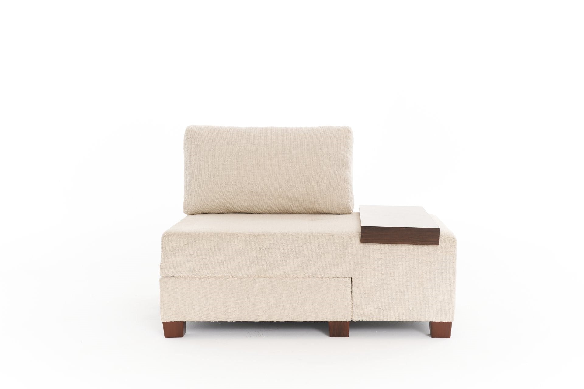 Perenna Chenille Right - Cream in Sahne präsentiert im Onlineshop von KAQTU Design AG. Bettsofa ist von Atelier Del Sofa