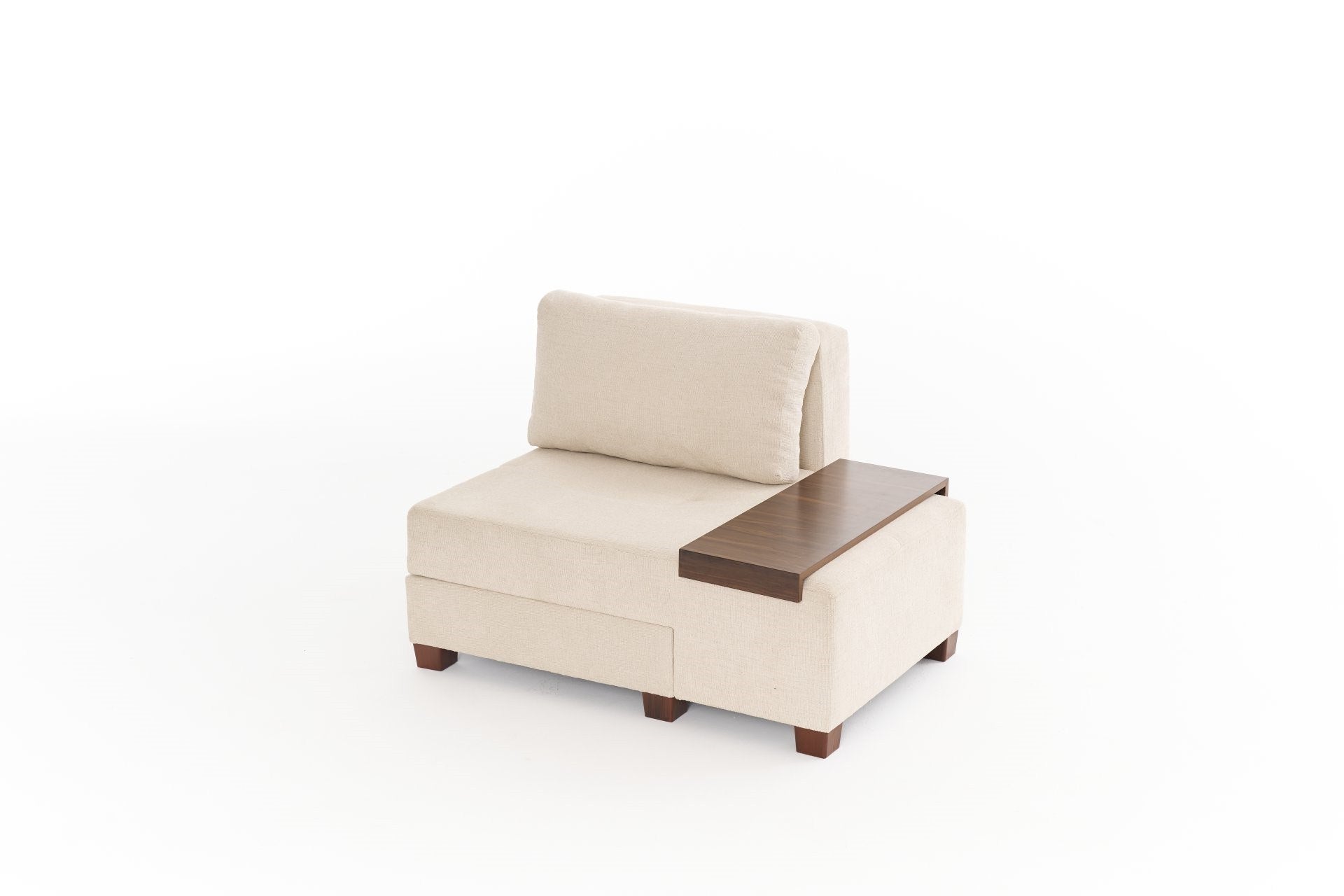 Perenna Chenille Right - Cream in Sahne präsentiert im Onlineshop von KAQTU Design AG. Bettsofa ist von Atelier Del Sofa