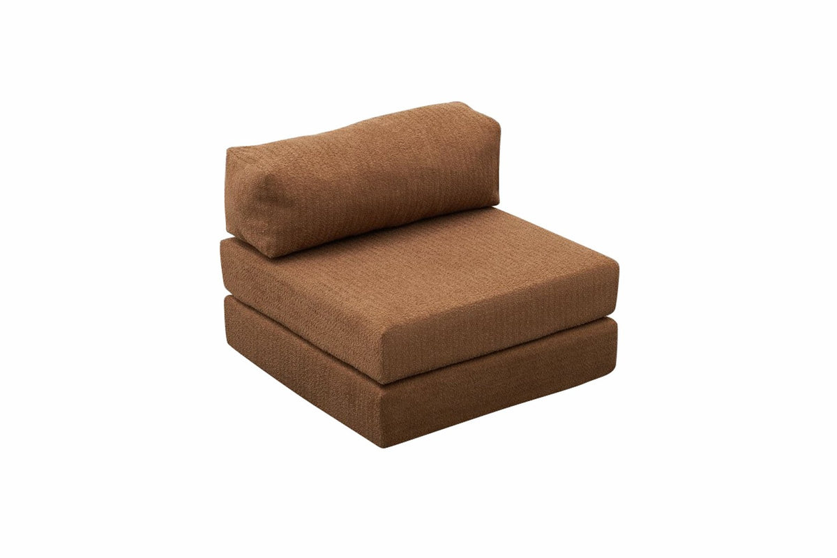 Comfort 1-Sitzer Sofa von Atelier Del Sofa in Braun, Sessel mit Chenille-Bezug, gepolsterter Sitz- und Rückenfläche, kompakte Form