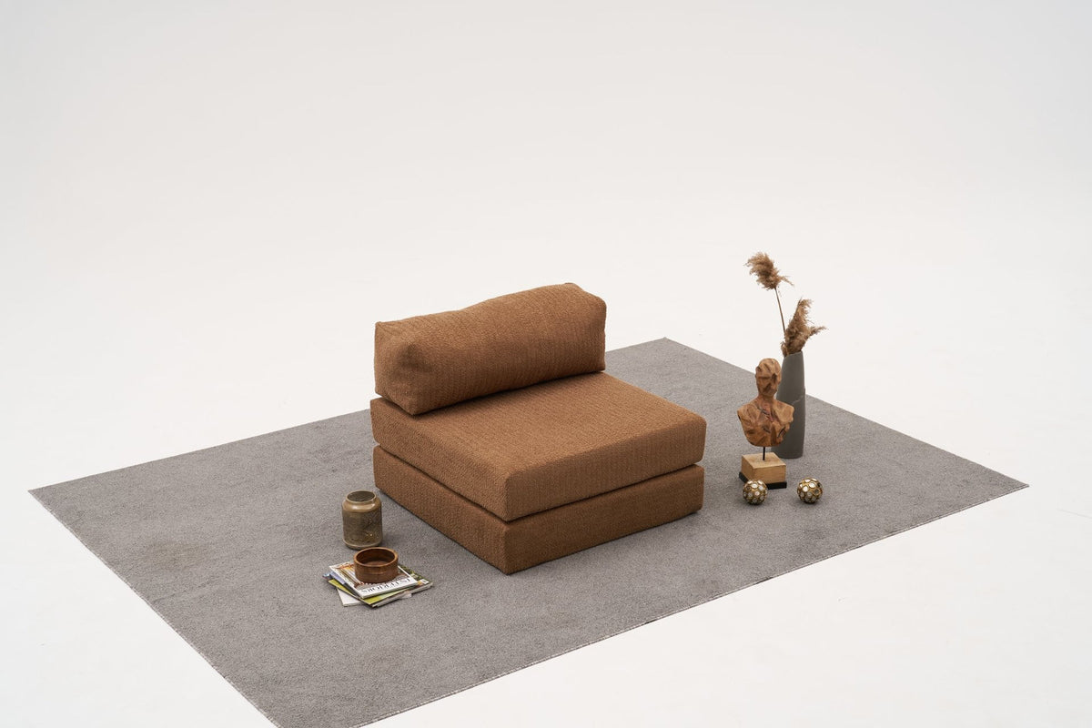 Comfort 1-Sitzer Sofa von Atelier Del Sofa in Braun, Sessel mit Chenille-Bezug, gepolsterter Sitz- und Rückenfläche, kompakte Form