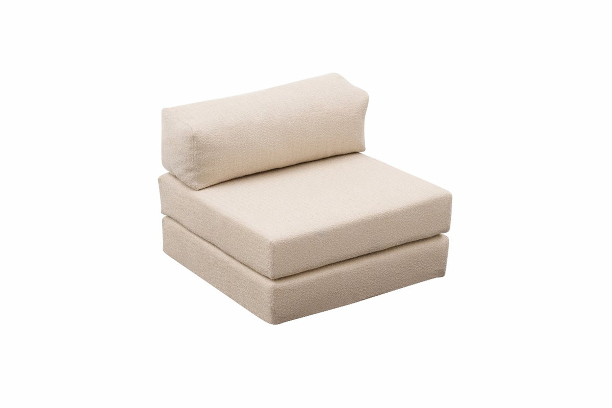 Comfort 1-Sitzer Sofa von Atelier Del Sofa: Sessel mit Bezug aus 100% Chenille in Creme, Breite 95 cm, Tiefe 95 cm, Höhe 75 cm.