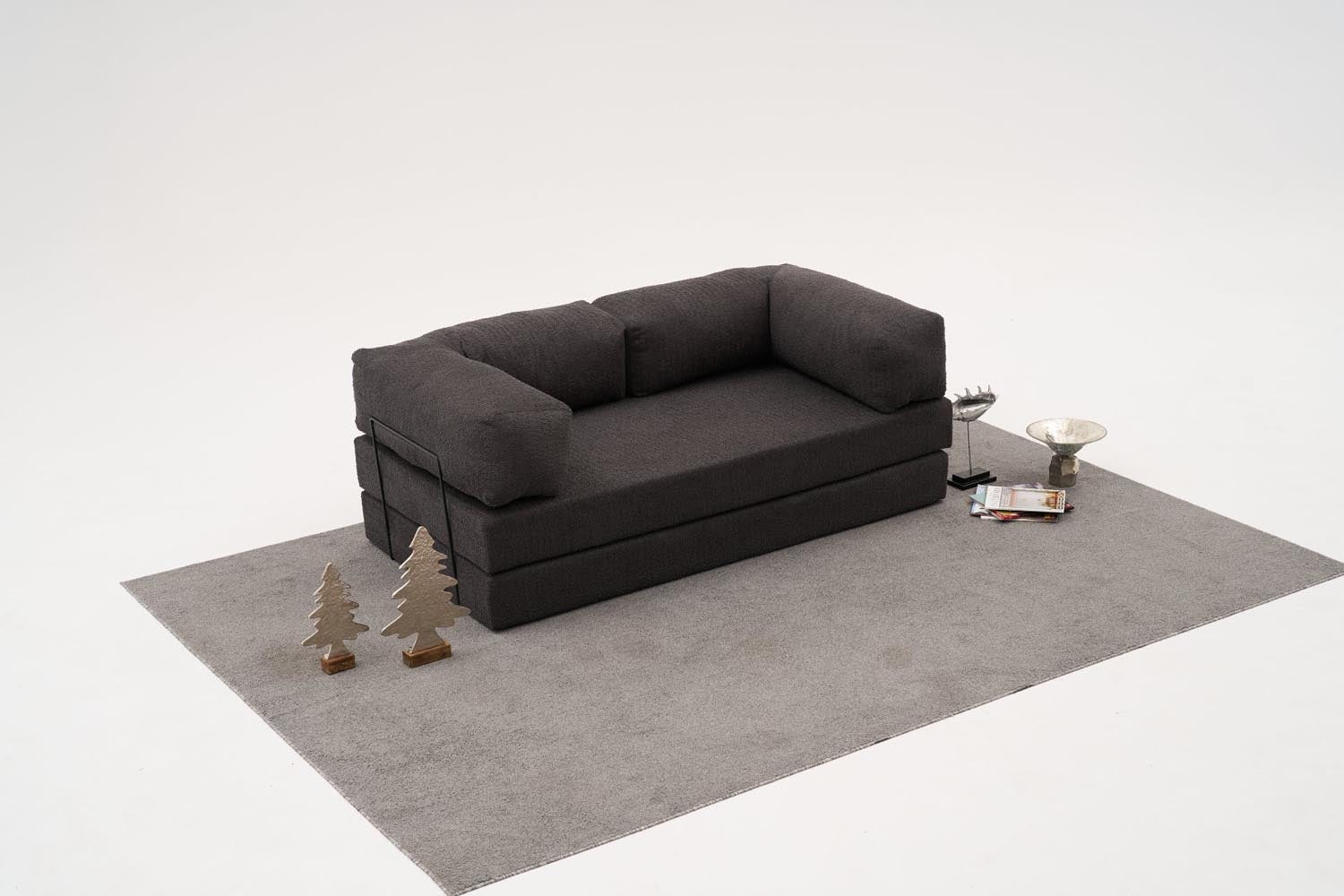 Comfort - Anthracite v2 in Anthrazit präsentiert im Onlineshop von KAQTU Design AG. 3er Sofa ist von Atelier Del Sofa