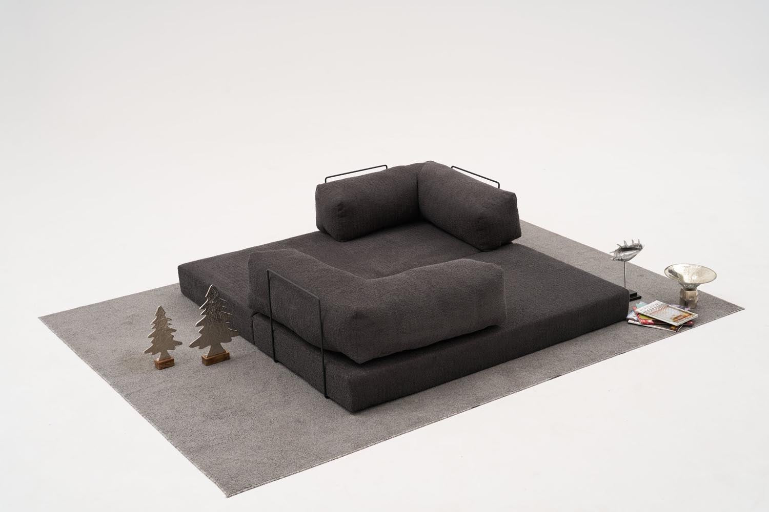 Comfort - Anthracite v2 in Anthrazit präsentiert im Onlineshop von KAQTU Design AG. 3er Sofa ist von Atelier Del Sofa