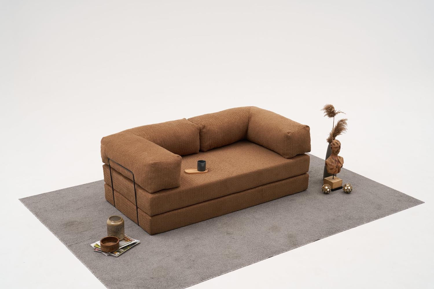 Comfort - Brown v2 in Braun präsentiert im Onlineshop von KAQTU Design AG. 3er Sofa ist von Atelier Del Sofa