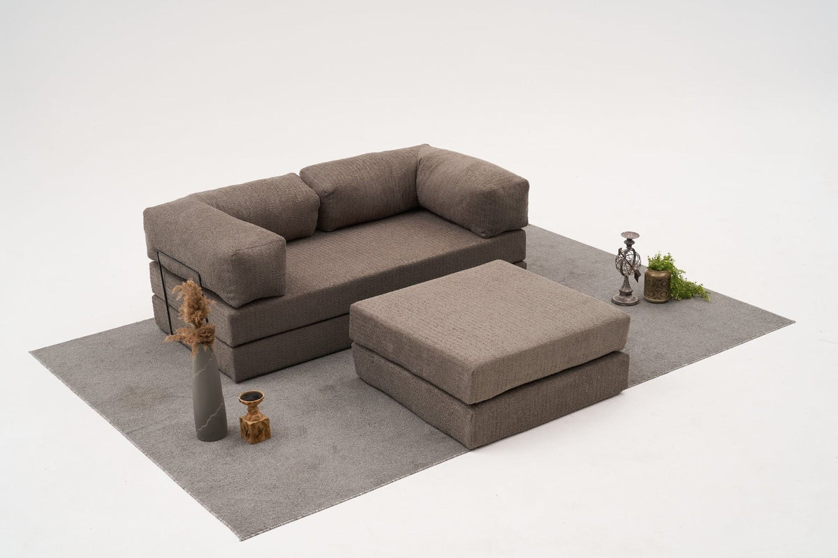 Graues Comfort Mini-Ecksofa mit Chenille-Bezug, kompakte Eckform, gepolsterte Sitzfläche, Ecksofa von Atelier Del Sofa.