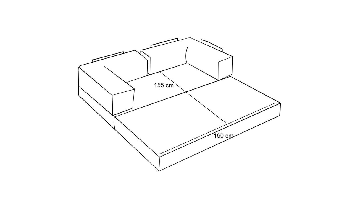 Comfort Mini-Ecksofa von Atelier Del Sofa in Grün, Ecksofa mit Chenille-Bezug, kompakte Form, Masse 190 x 95 x 75 cm, Sitzfläche mit Weichschaum