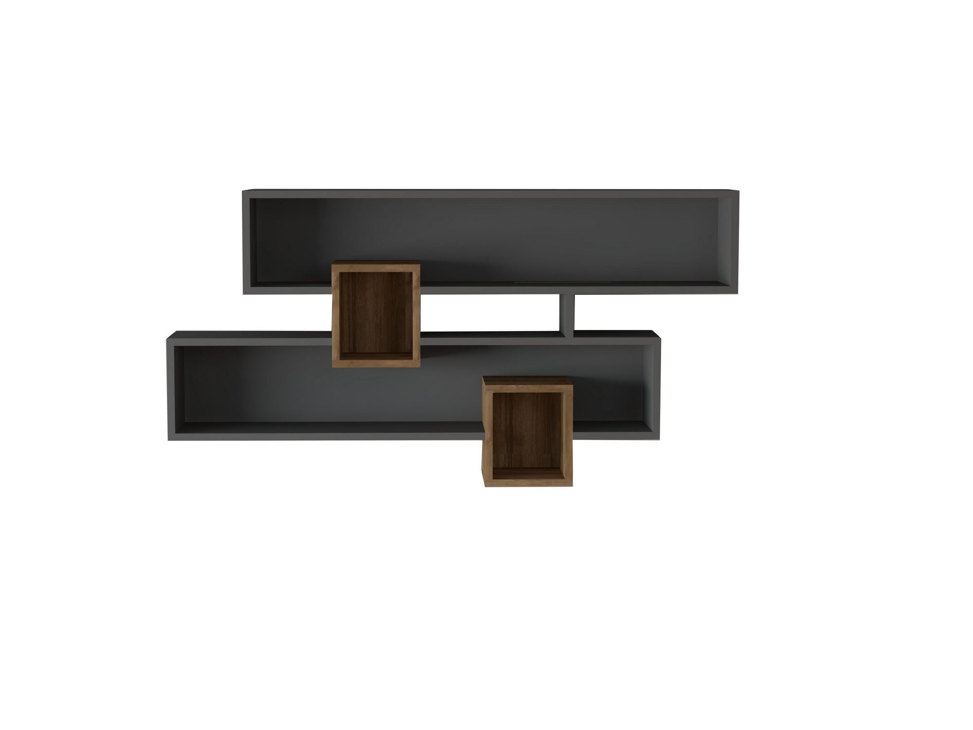 Karen - Walnut, Anhtacite in Walnuss
 Anthrazit präsentiert im Onlineshop von KAQTU Design AG. Wandregal ist von Hanah Home
