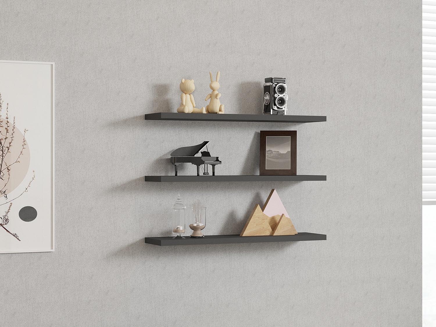 Boss - Anthracite in Anthrazit präsentiert im Onlineshop von KAQTU Design AG. Wandregal ist von Hanah Home