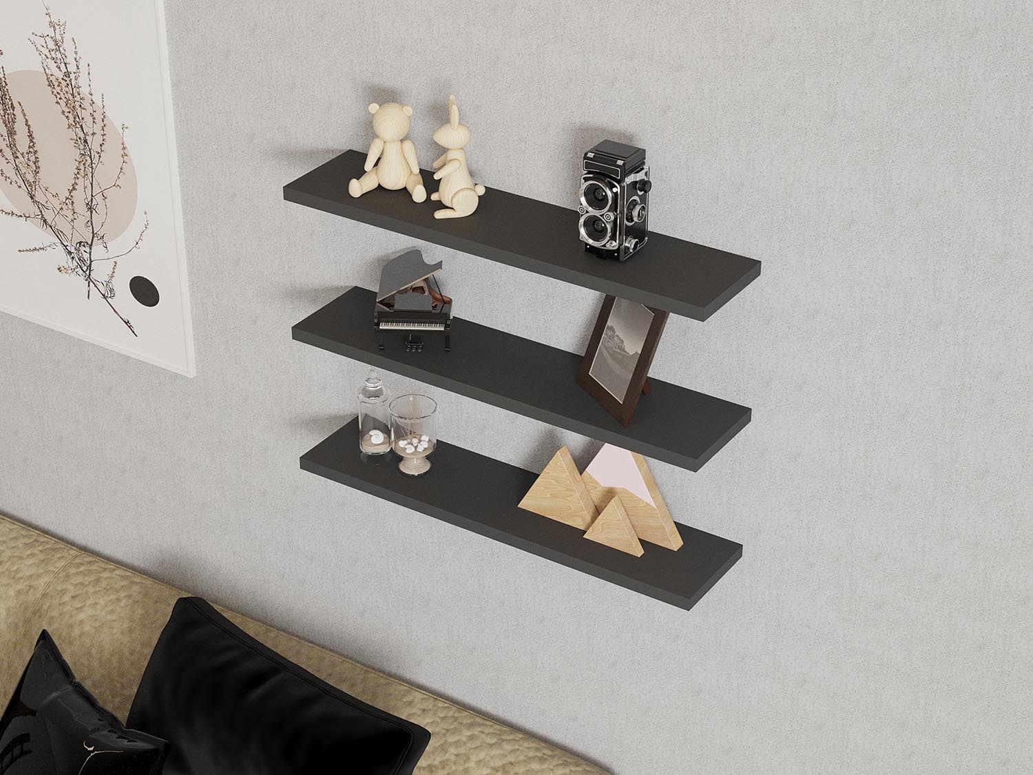 Boss - Anthracite in Anthrazit präsentiert im Onlineshop von KAQTU Design AG. Wandregal ist von Hanah Home