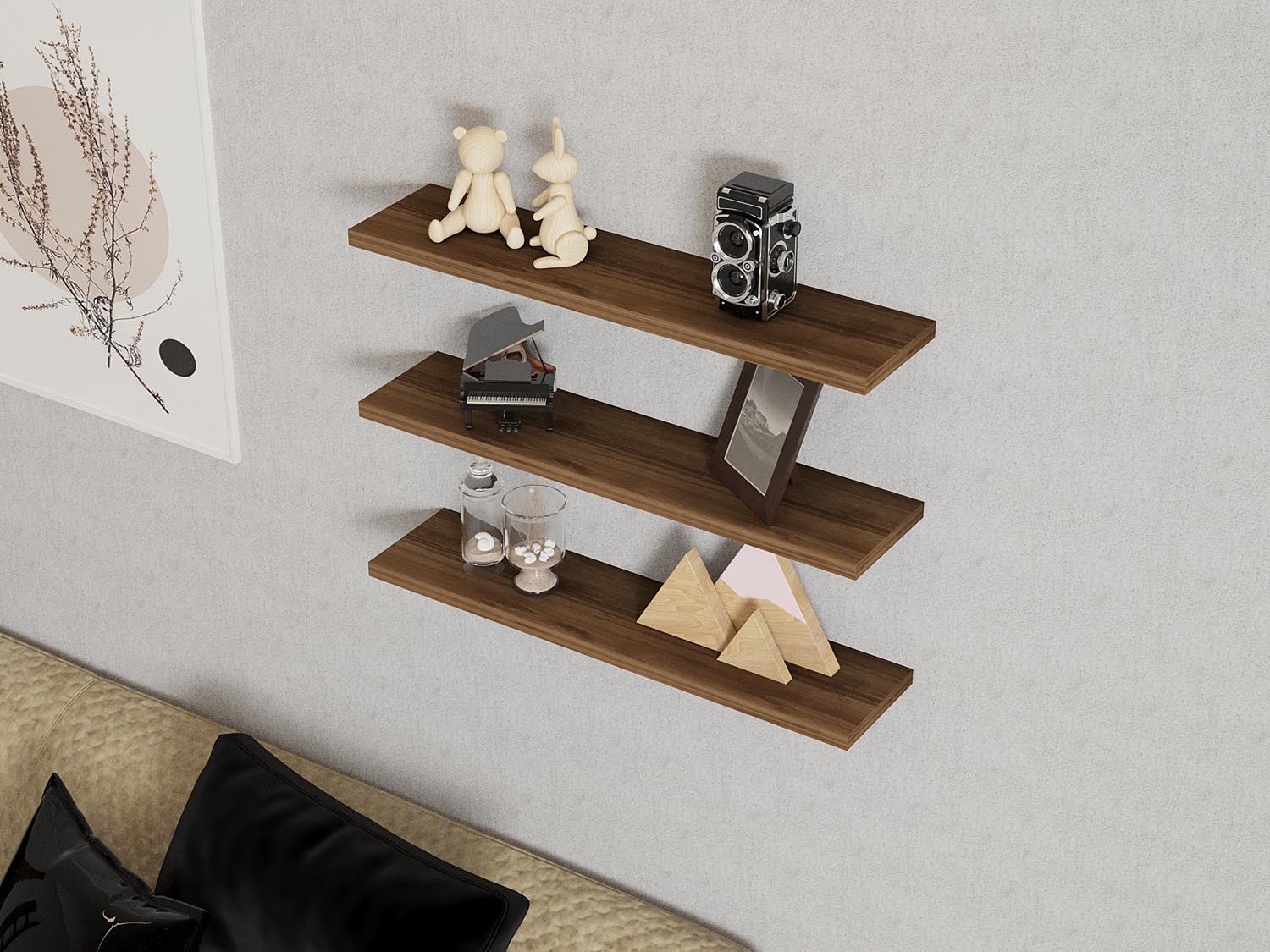 Boss - Walnut in Walnuss präsentiert im Onlineshop von KAQTU Design AG. Wandregal ist von Hanah Home