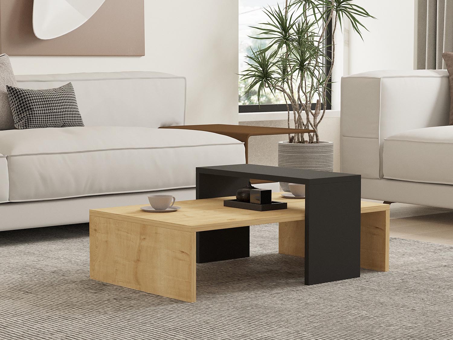 Glow - Sapphire Anthracite in Saphir
 Anthrazit präsentiert im Onlineshop von KAQTU Design AG. Beistelltisch ist von Hanah Home