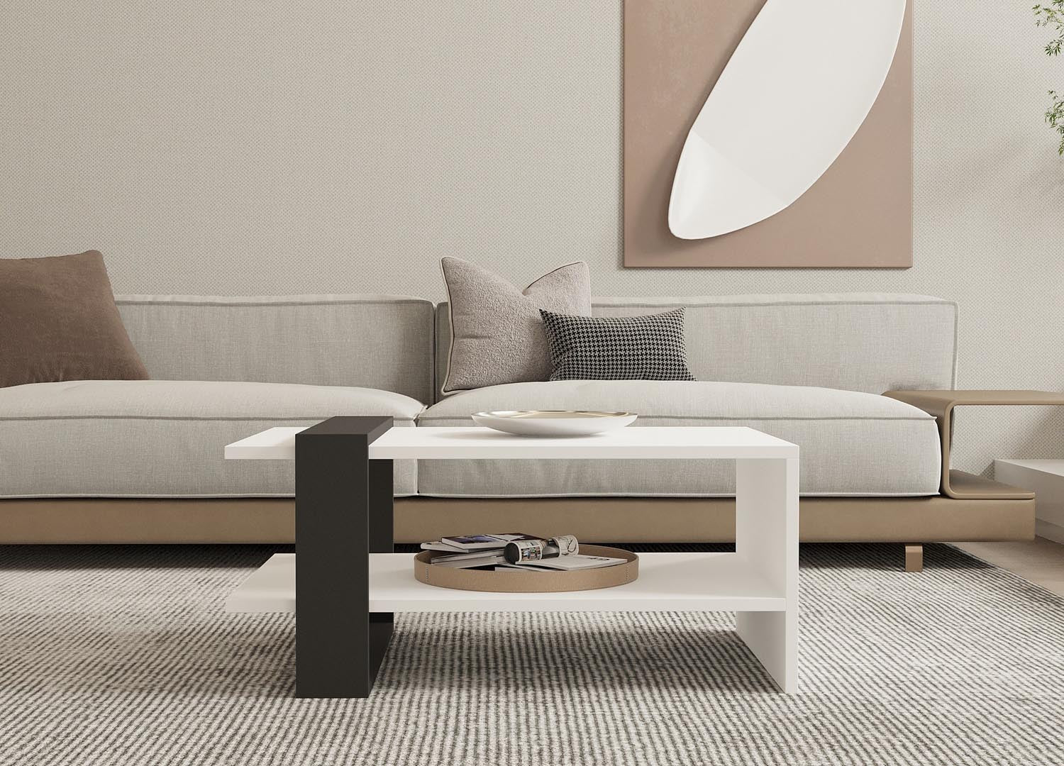 Funda in Anthrazit Weiss präsentiert im Onlineshop von KAQTU Design AG. Beistelltisch ist von Hanah Home