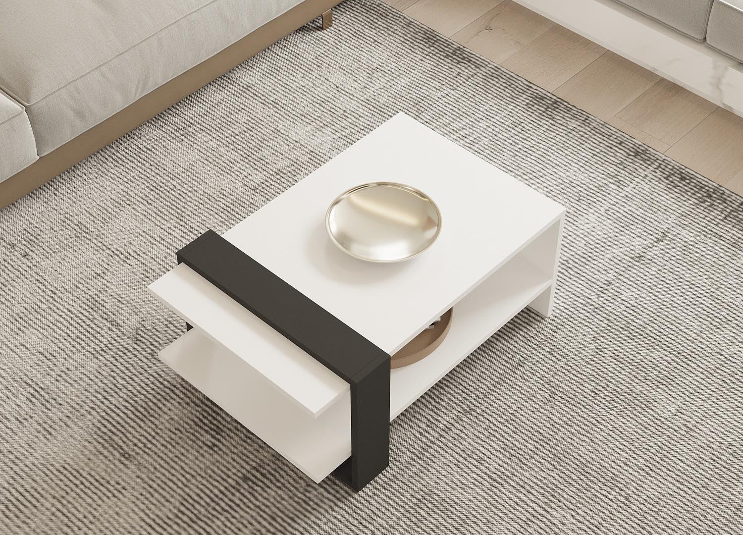Funda in Anthrazit Weiss präsentiert im Onlineshop von KAQTU Design AG. Beistelltisch ist von Hanah Home
