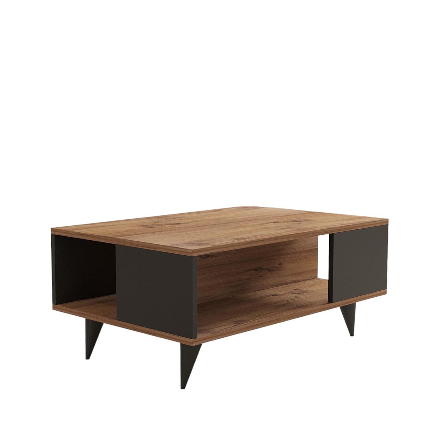 Yuka in Walnuss Schwarz präsentiert im Onlineshop von KAQTU Design AG. Beistelltisch ist von Hanah Home