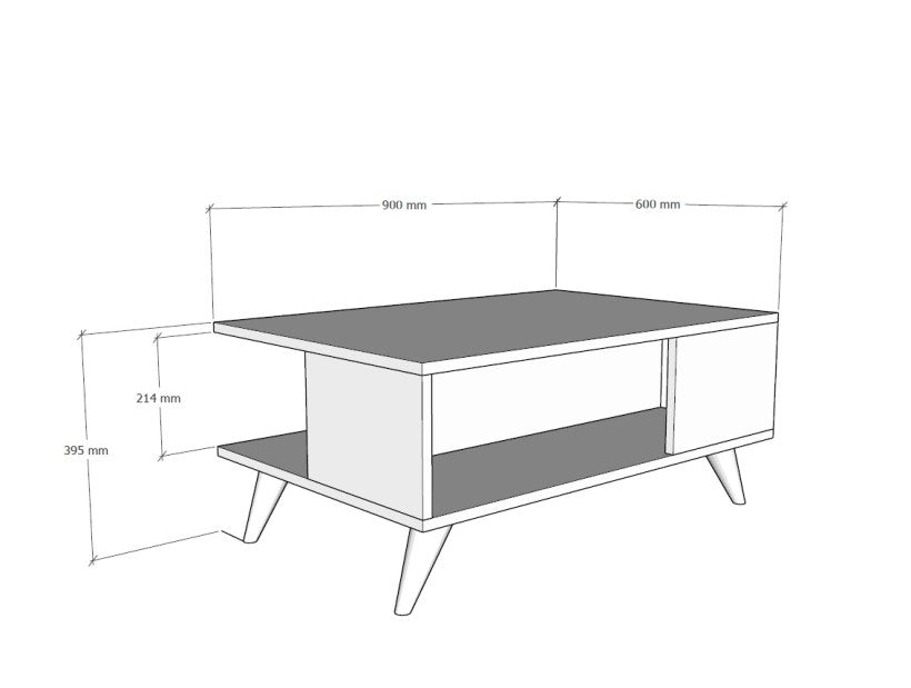 Yuka in Walnuss Schwarz präsentiert im Onlineshop von KAQTU Design AG. Beistelltisch ist von Hanah Home
