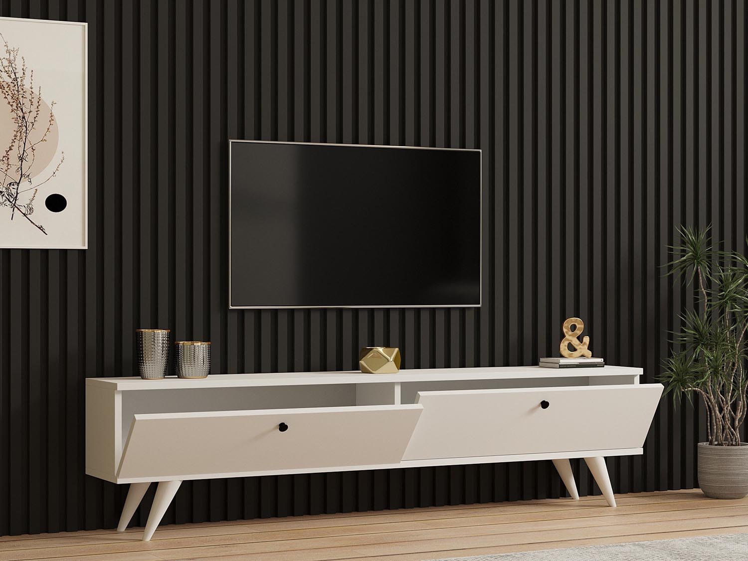 Paris - White in Weiss präsentiert im Onlineshop von KAQTU Design AG. Sideboard ist von Hanah Home