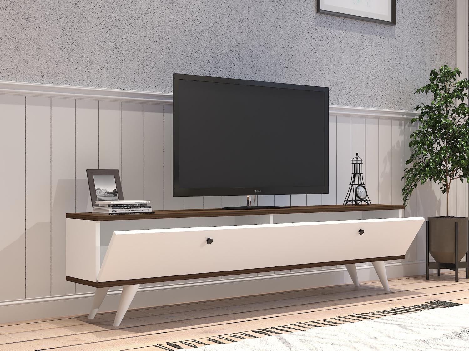 Paris - White, Walnut in Weisser Walnuss präsentiert im Onlineshop von KAQTU Design AG. Sideboard ist von Hanah Home