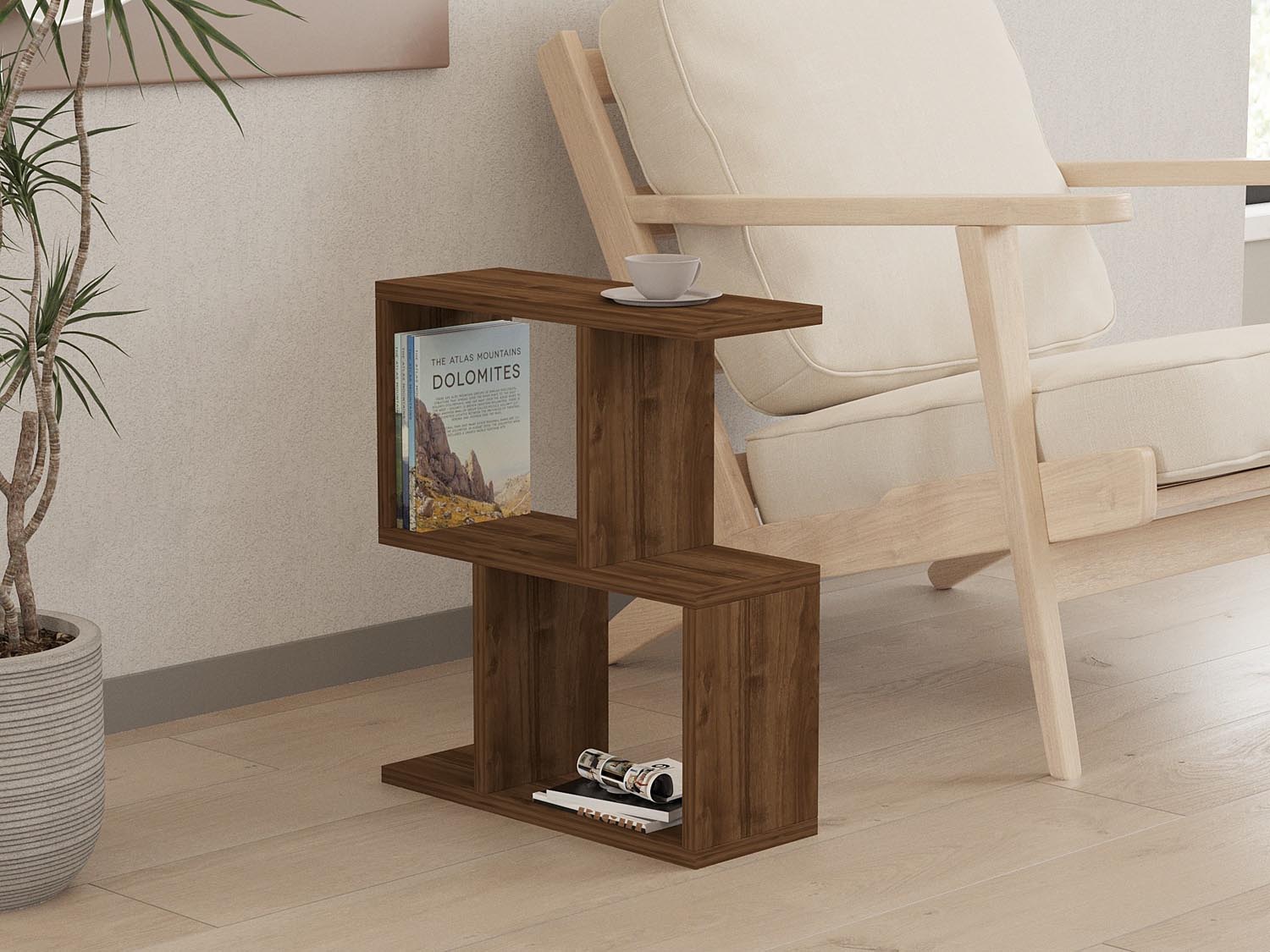 Zet - Walnut in Walnuss präsentiert im Onlineshop von KAQTU Design AG. Beistelltisch ist von Hanah Home