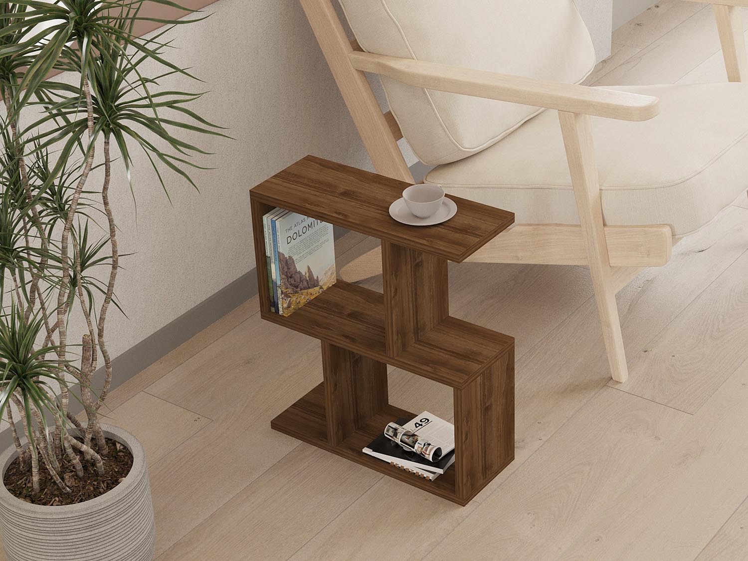Zet - Walnut in Walnuss präsentiert im Onlineshop von KAQTU Design AG. Beistelltisch ist von Hanah Home