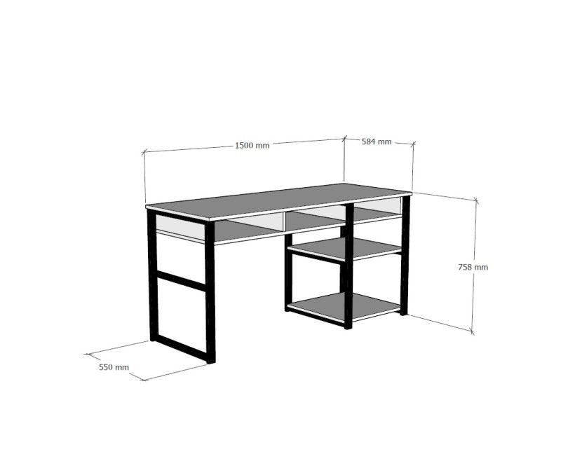 Emro in Walnuss Schwarz präsentiert im Onlineshop von KAQTU Design AG. Schreibtisch ist von Hanah Home