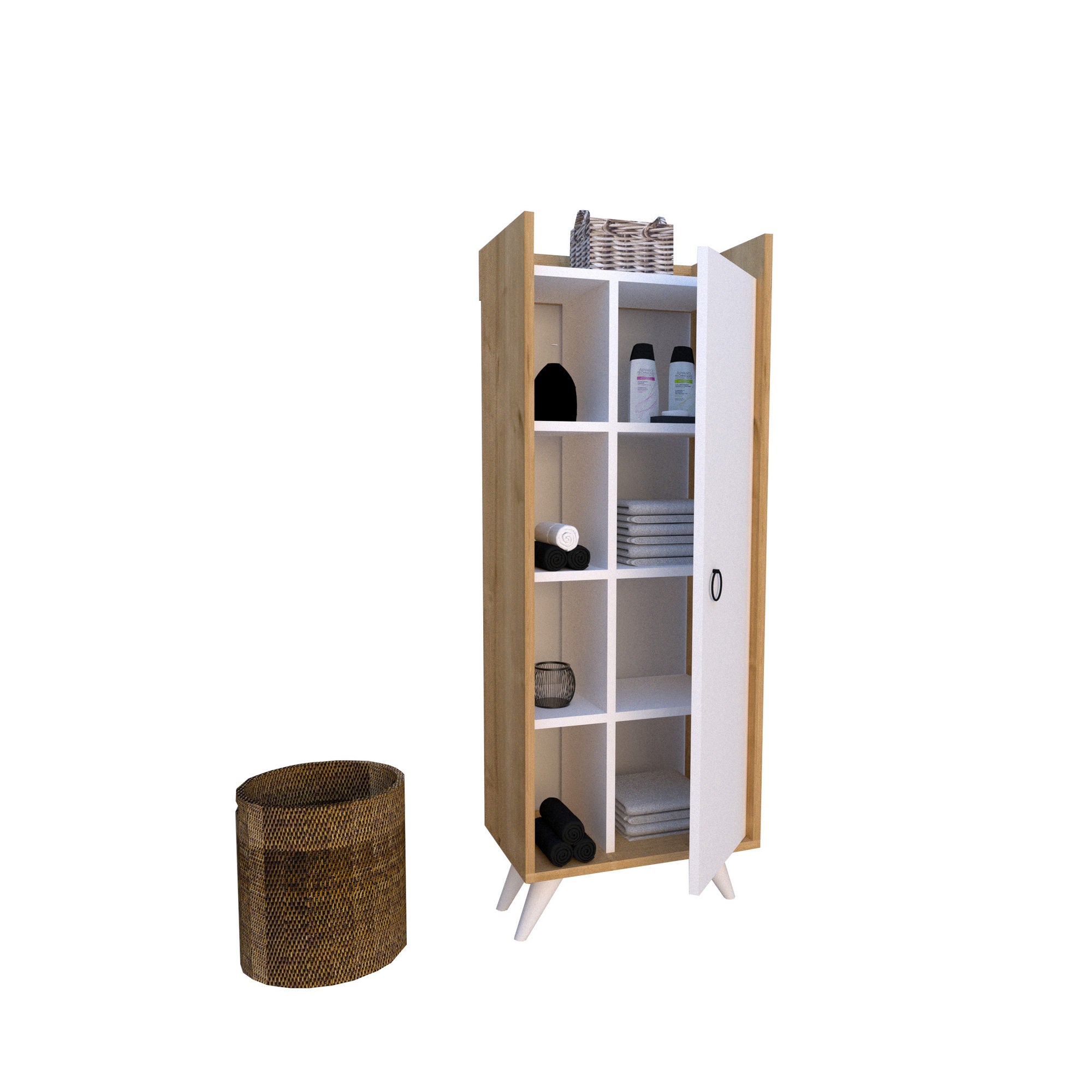 Ilgım in Eiche Weiss präsentiert im Onlineshop von KAQTU Design AG. Cabinet ist von Hanah Home