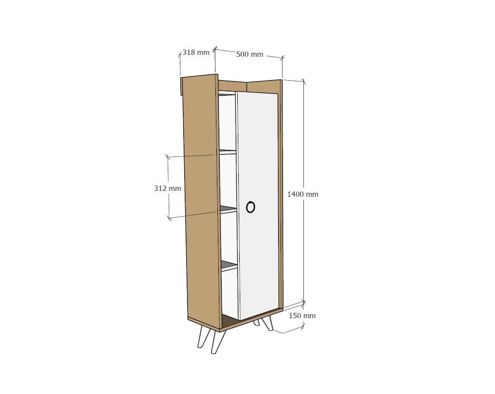 Ilgım in Eiche Weiss präsentiert im Onlineshop von KAQTU Design AG. Cabinet ist von Hanah Home