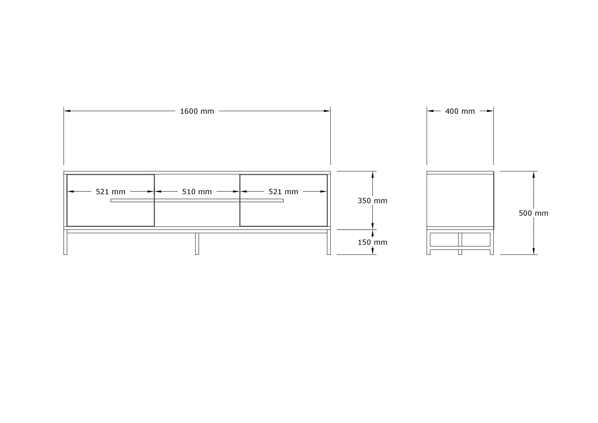 Mono - Walnut in Walnuss präsentiert im Onlineshop von KAQTU Design AG. Sideboard ist von Hanah Home