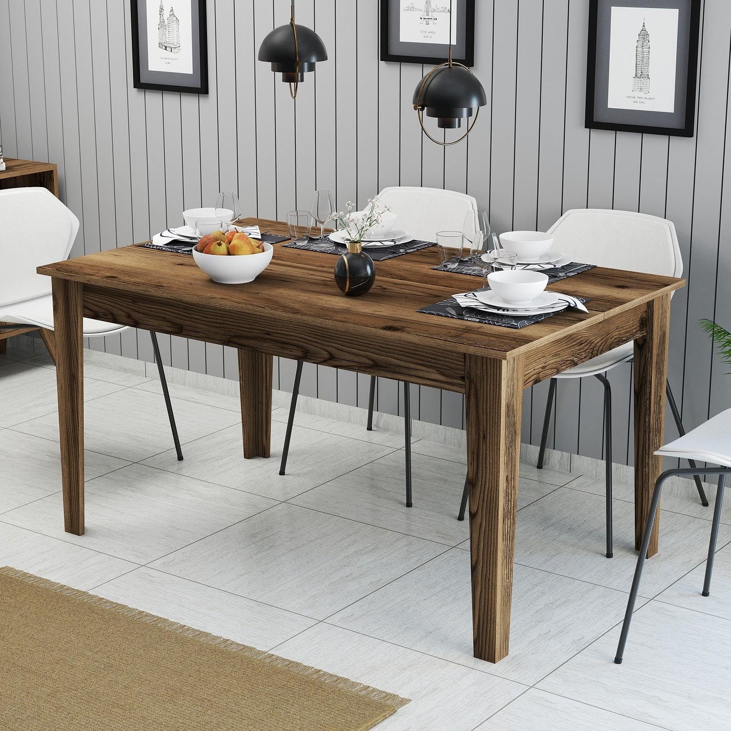 Milan 516 - Walnut in Walnuss präsentiert im Onlineshop von KAQTU Design AG. Esstisch ist von Hanah Home