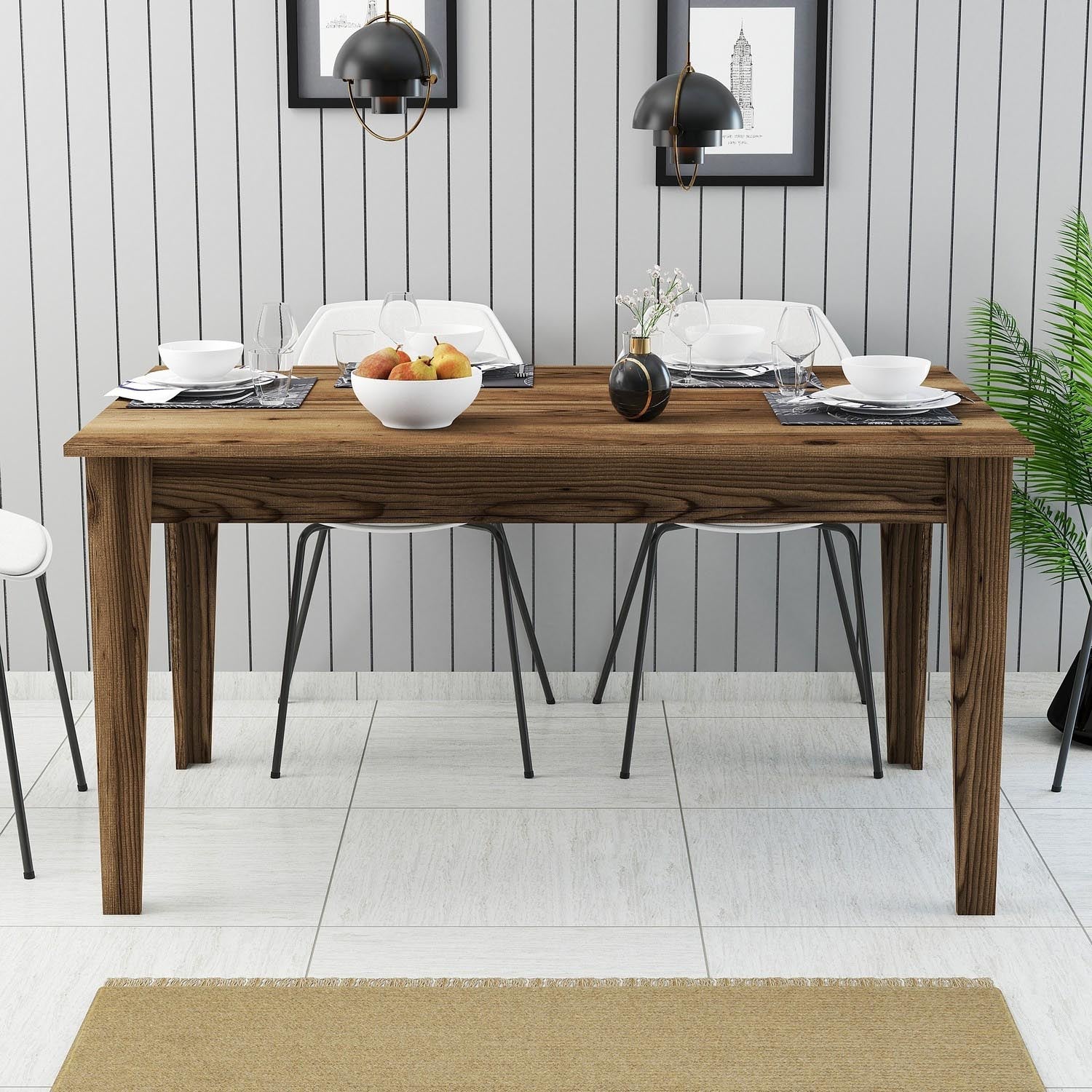 Milan 516 - Walnut in Walnuss präsentiert im Onlineshop von KAQTU Design AG. Esstisch ist von Hanah Home