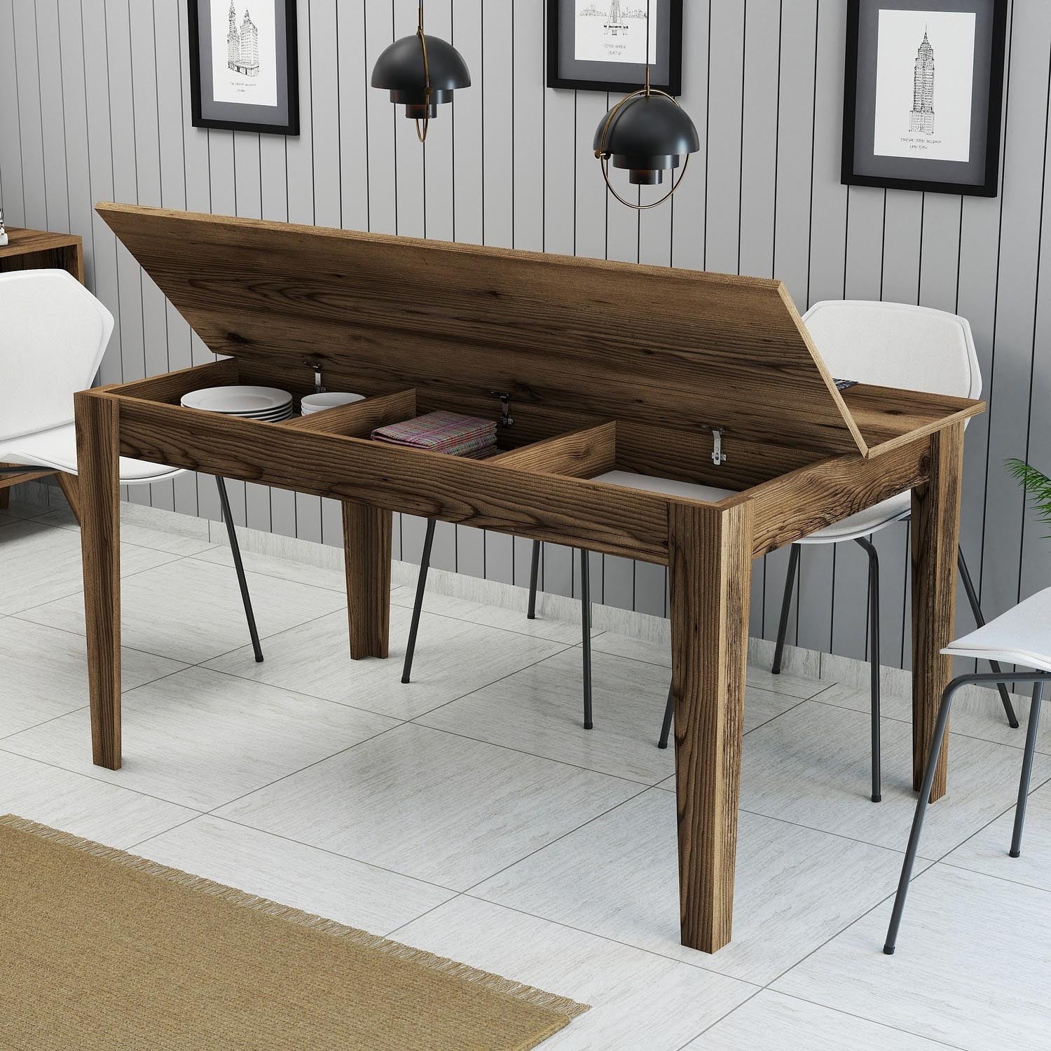 Milan 516 - Walnut in Walnuss präsentiert im Onlineshop von KAQTU Design AG. Esstisch ist von Hanah Home