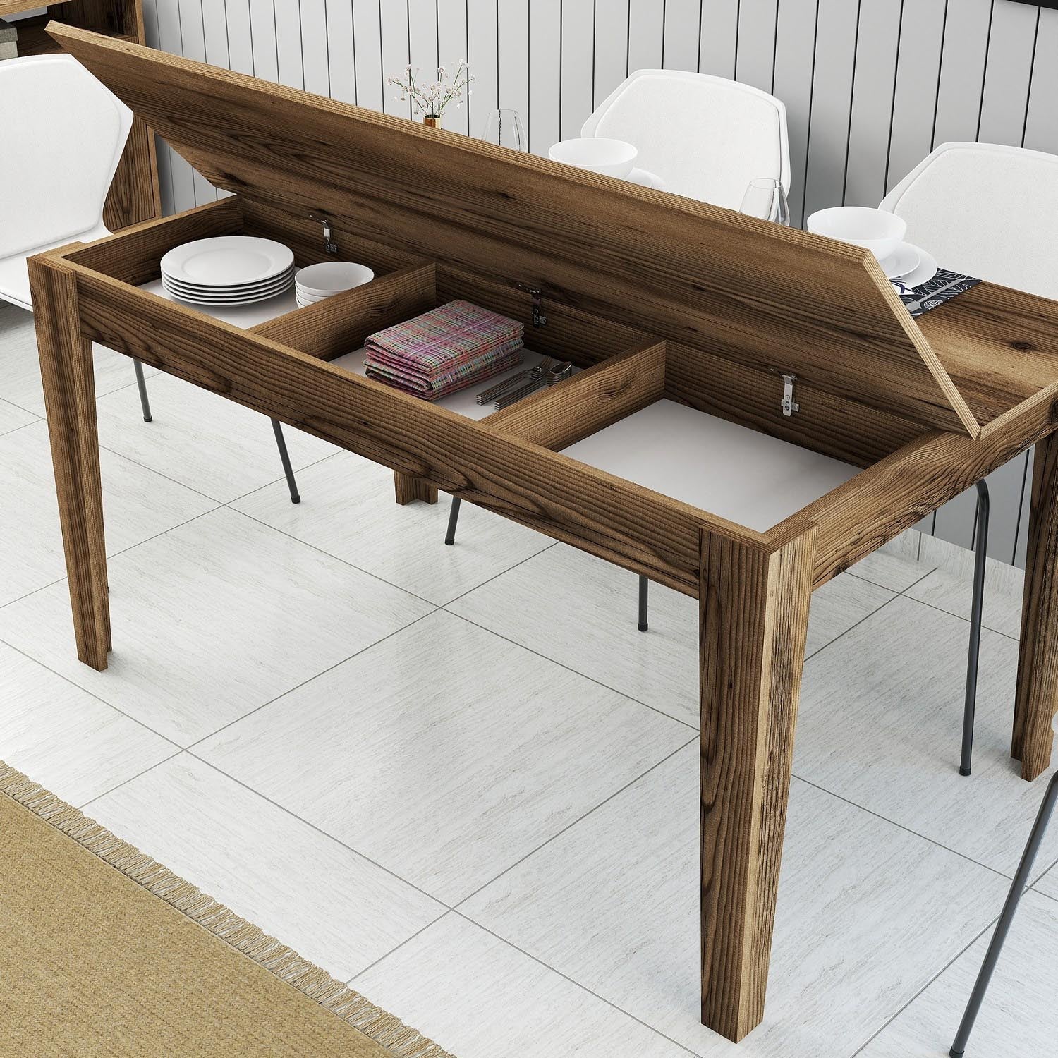 Milan 516 - Walnut in Walnuss präsentiert im Onlineshop von KAQTU Design AG. Esstisch ist von Hanah Home