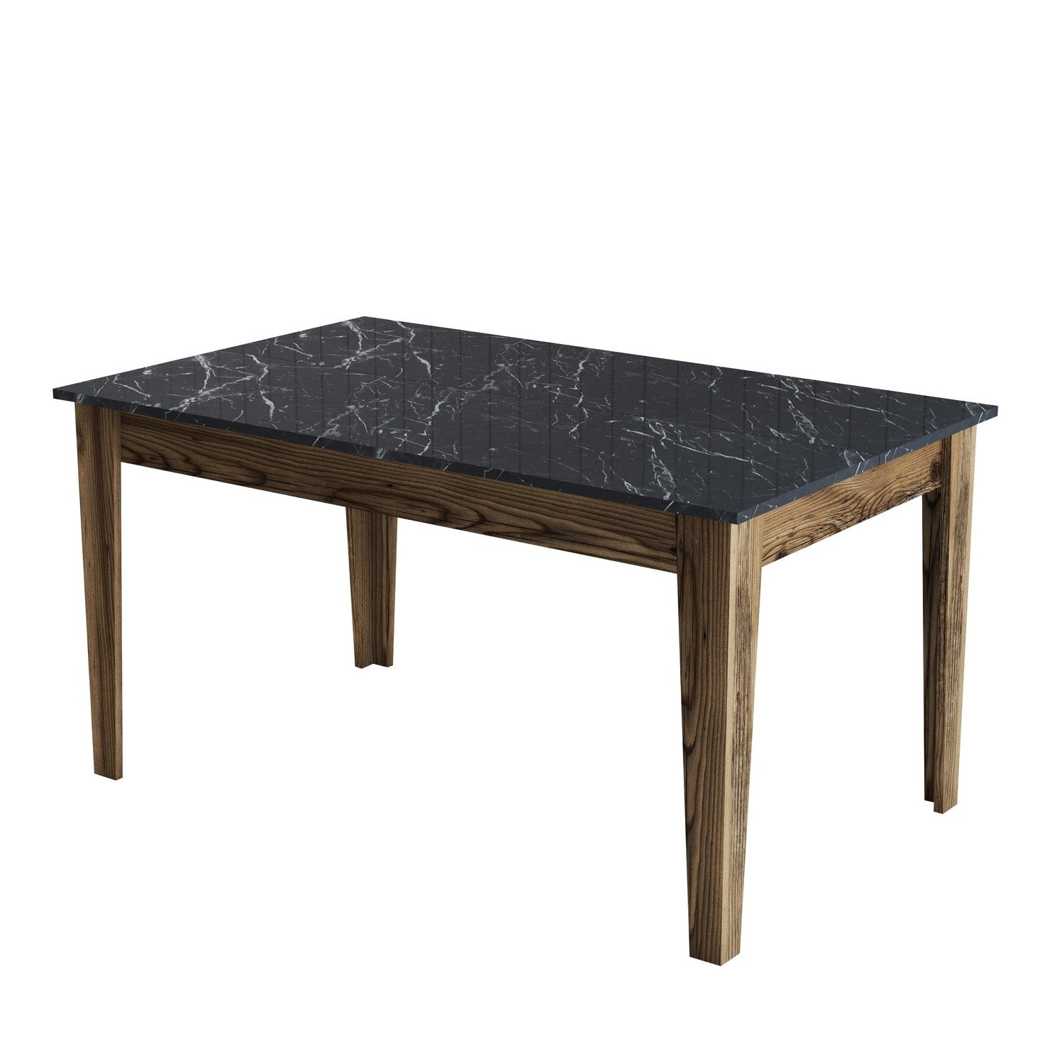 Milan 518 - Walnut, Black in Walnuss Schwarz präsentiert im Onlineshop von KAQTU Design AG. Esstisch ist von Hanah Home