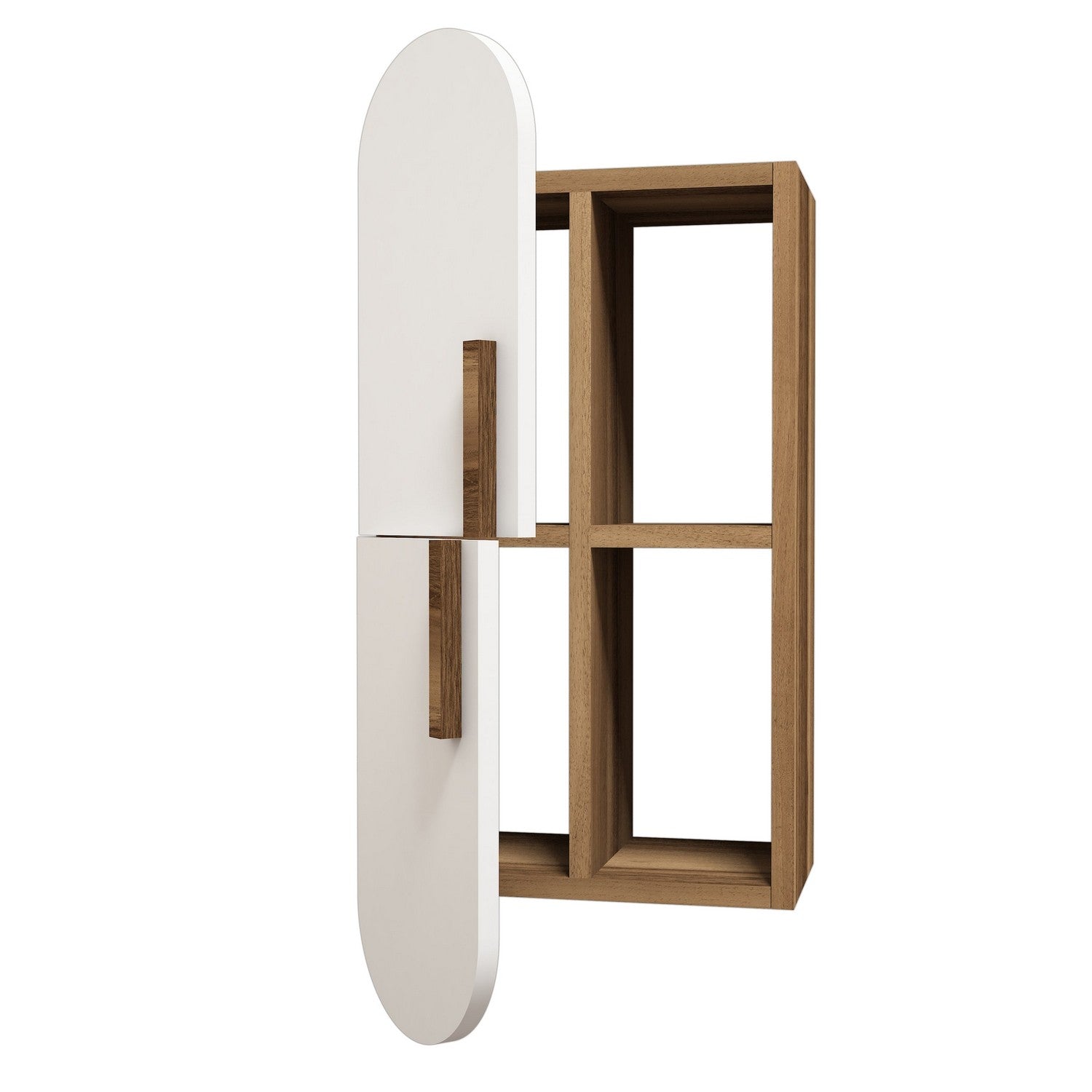 Rose - Walnut, White in Walnuss Weiss präsentiert im Onlineshop von KAQTU Design AG. Wandregal ist von Hanah Home