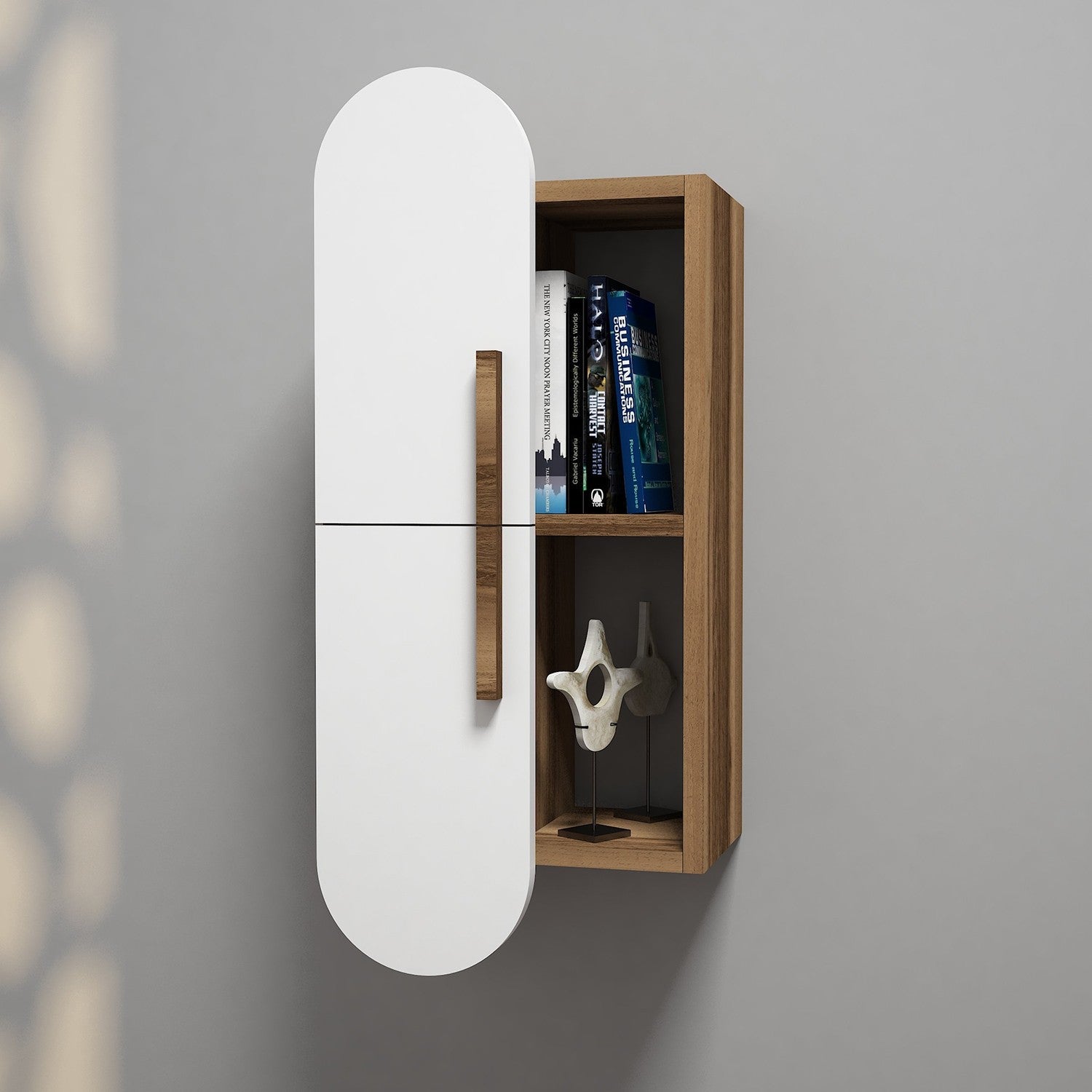 Rose - Walnut, White in Walnuss Weiss präsentiert im Onlineshop von KAQTU Design AG. Wandregal ist von Hanah Home