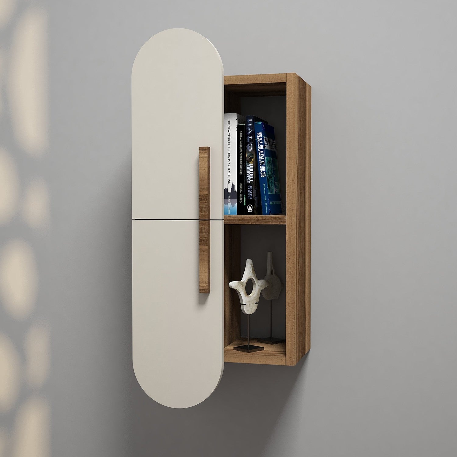 Rose - Walnut, Cream in Walnuss
 Creme präsentiert im Onlineshop von KAQTU Design AG. Wandregal ist von Hanah Home
