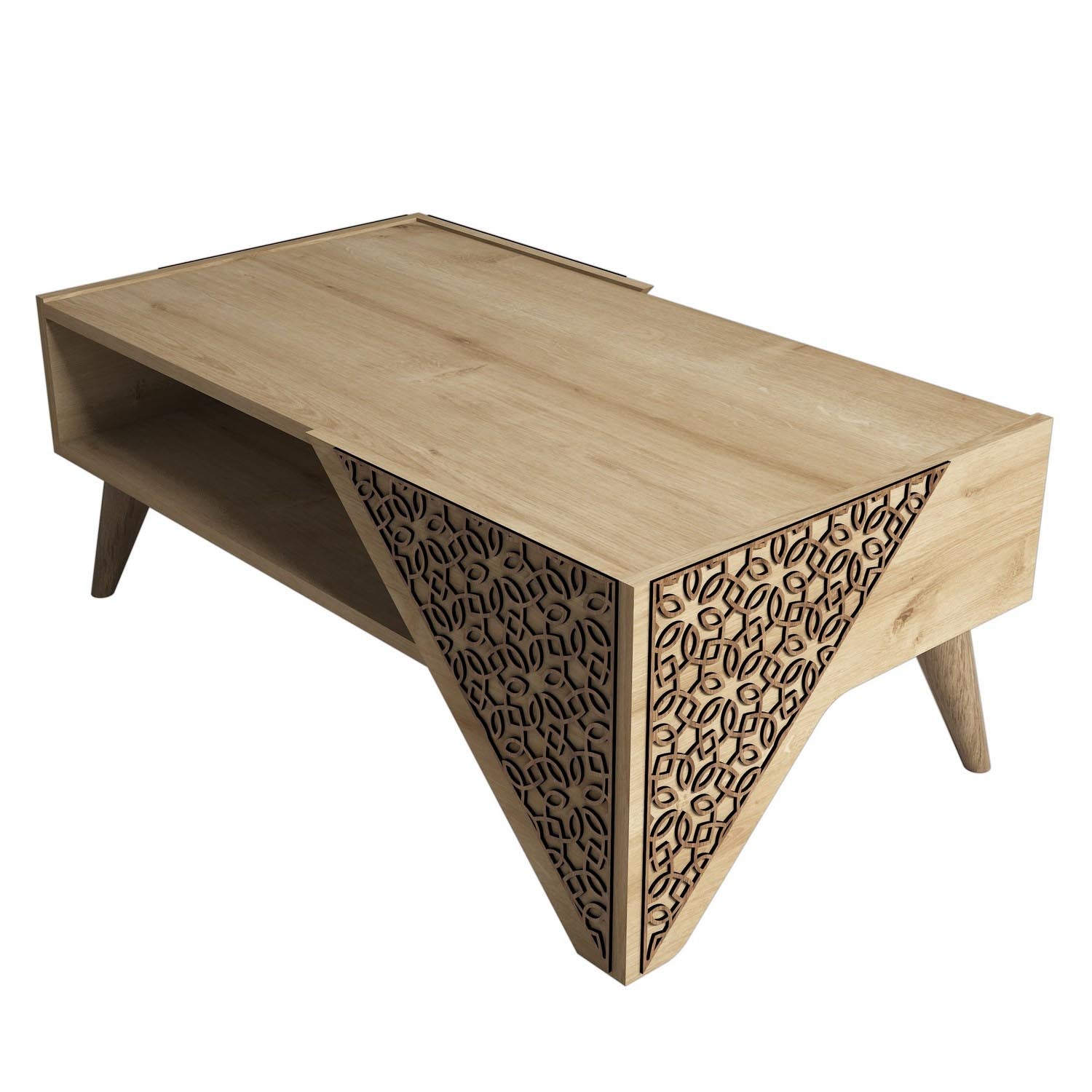 Beril - Oak in Eiche präsentiert im Onlineshop von KAQTU Design AG. Beistelltisch ist von Hanah Home