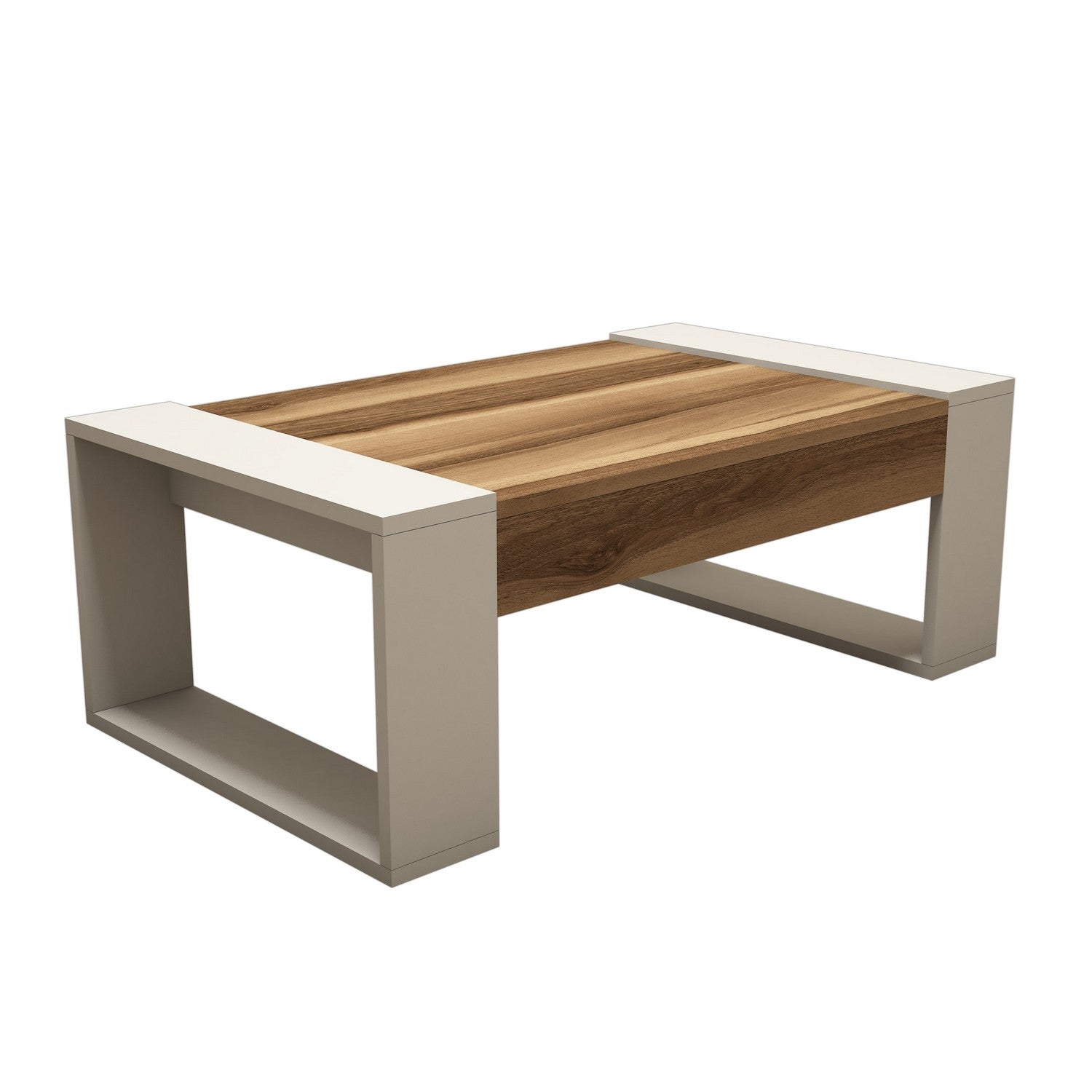 Venüs - Walnut, Cream in Walnuss
 Creme präsentiert im Onlineshop von KAQTU Design AG. Beistelltisch ist von Hanah Home