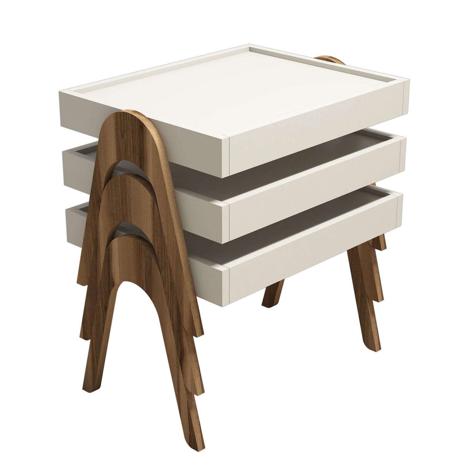 Roma - Walnut, Cream in Walnuss
 Creme präsentiert im Onlineshop von KAQTU Design AG. Beistelltisch ist von Hanah Home