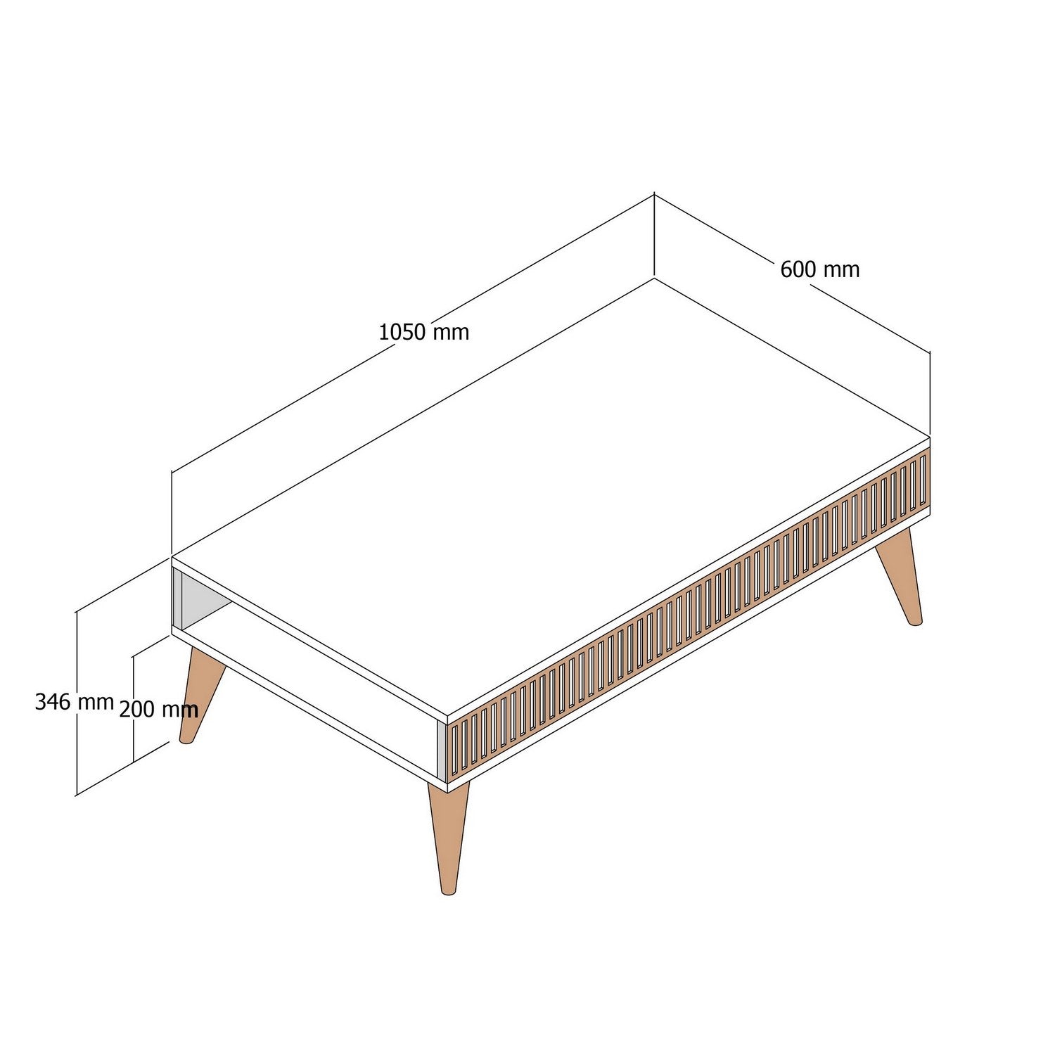 Milan - Walnut, Anthracite in Walnuss
 Anthrazit präsentiert im Onlineshop von KAQTU Design AG. Beistelltisch ist von Hanah Home