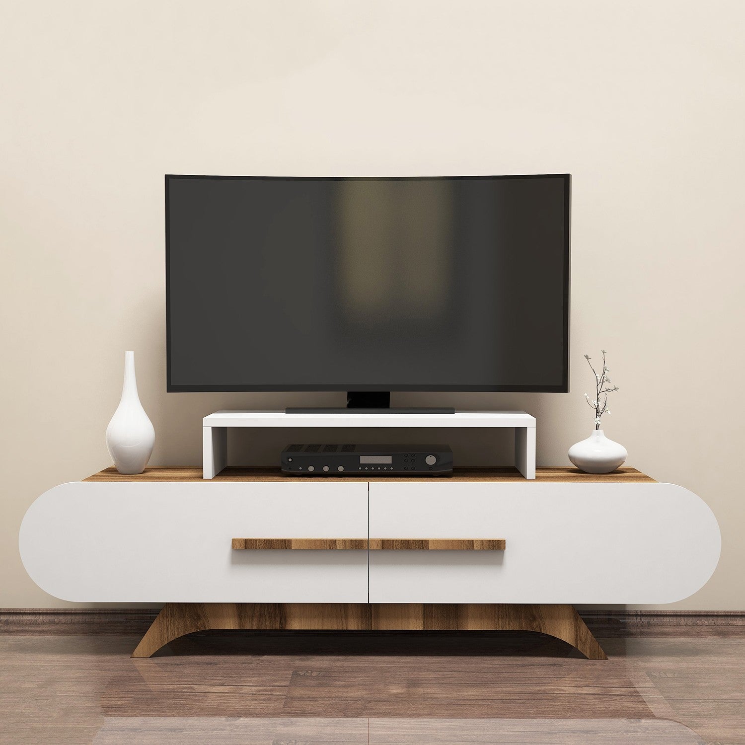 Rose - Walnut, White in Walnuss Weiss präsentiert im Onlineshop von KAQTU Design AG. Sideboard ist von Hanah Home