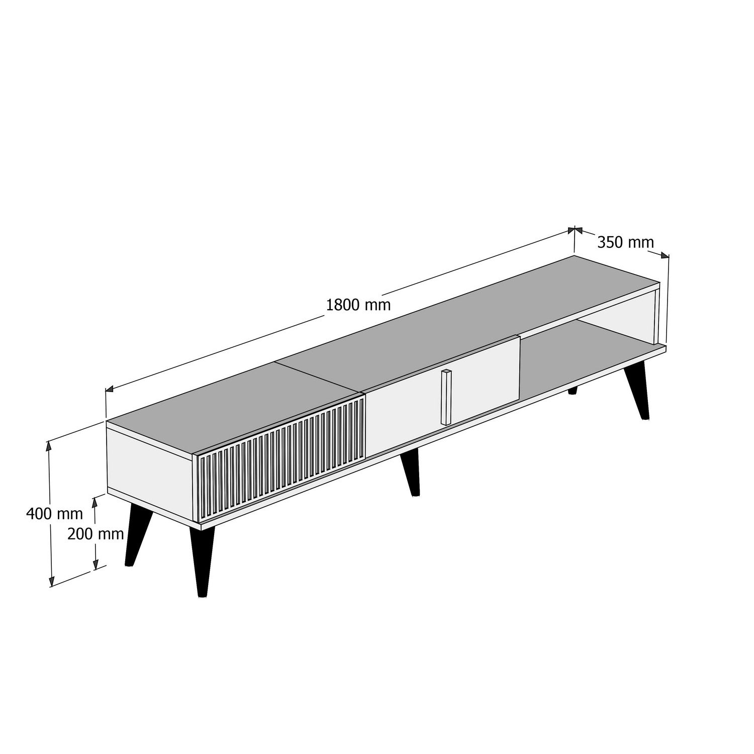 Milan - Walnut, White Marble in Walnuss Weiss präsentiert im Onlineshop von KAQTU Design AG. Sideboard ist von Hanah Home